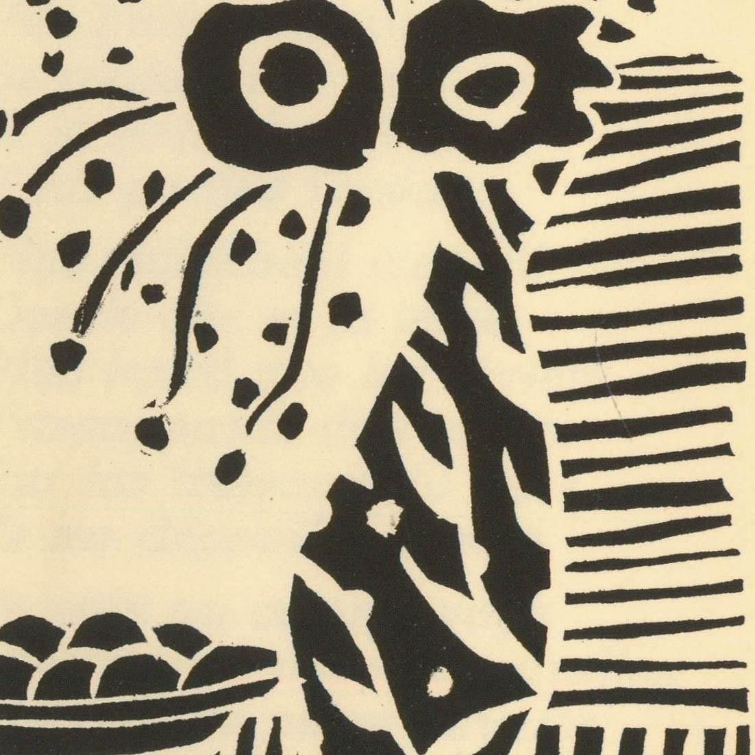 Albert Masri (1927 2020) Mid 20th Century Woodcut, A Poem By René Guy Cadou photo Art