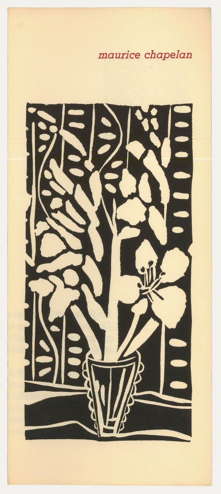 Albert Masri (1927 2020) Mid 20th Century Woodcut, A Poem By Maurice Chapelan