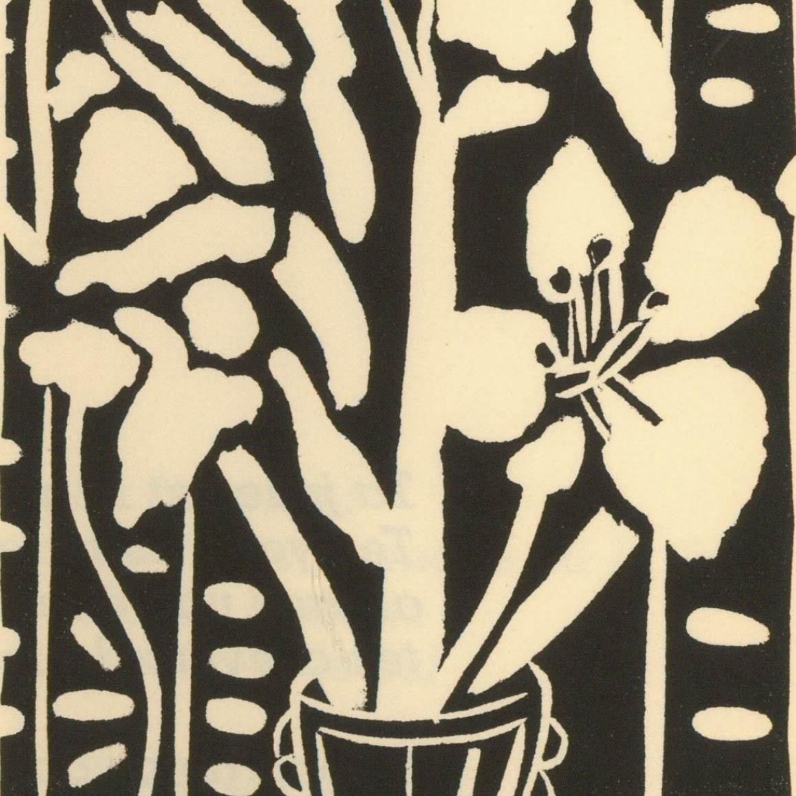 Albert Masri (1927 2020) Mid 20th Century Woodcut, A Poem By Maurice Chapelan photo Art