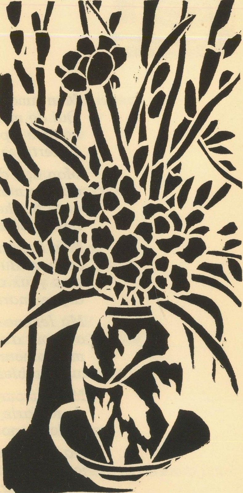 Albert Masri (1927 2020) Mid 20th Century Woodcut, A Poem By Luc Estang photo furniture