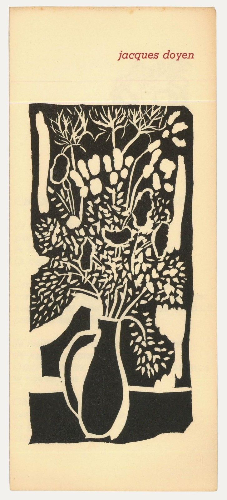 Albert Masri (1927 2020) Mid 20th Century Woodcut, A Poem By Jacques Doyen