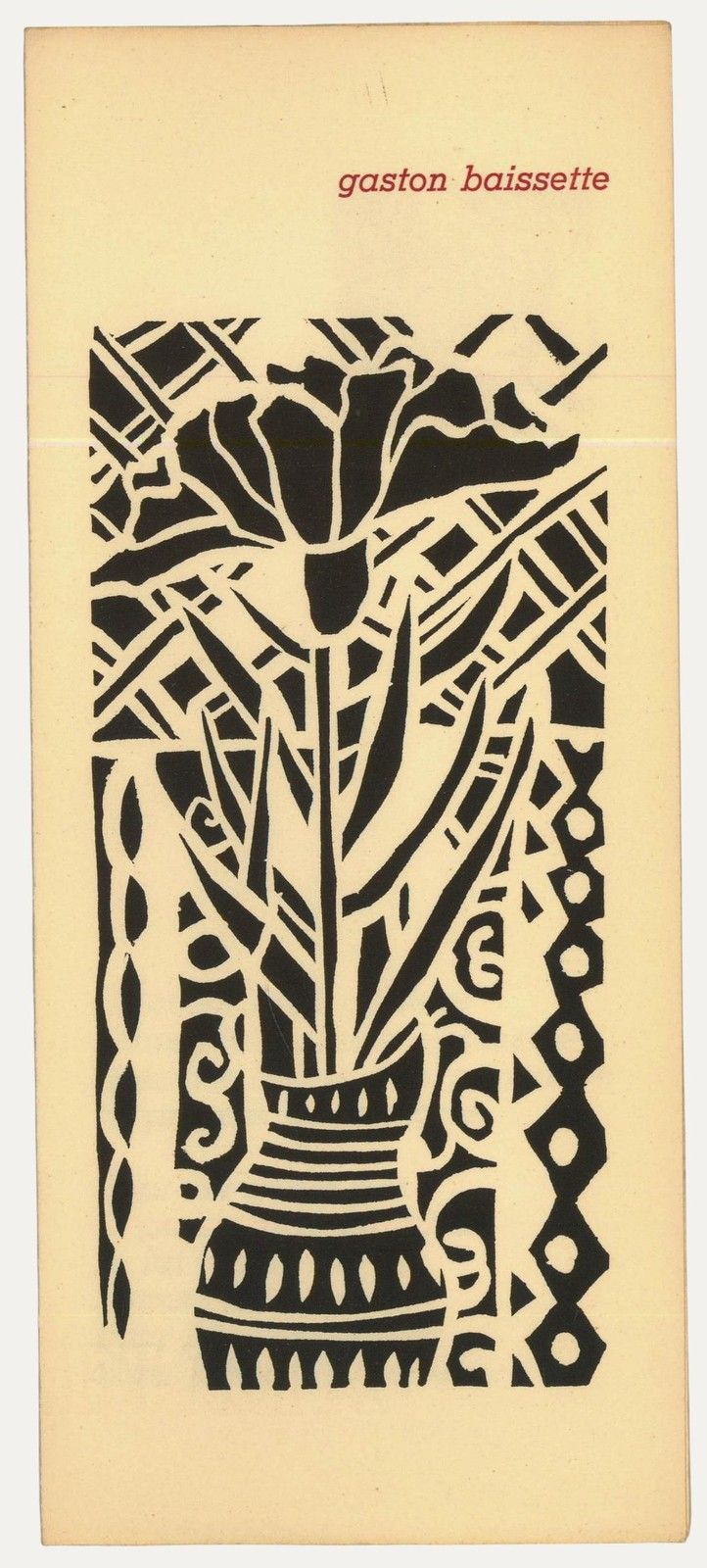 Albert Masri (1927 2020) Mid 20th Century Woodcut, A Poem By Gaston Baissette