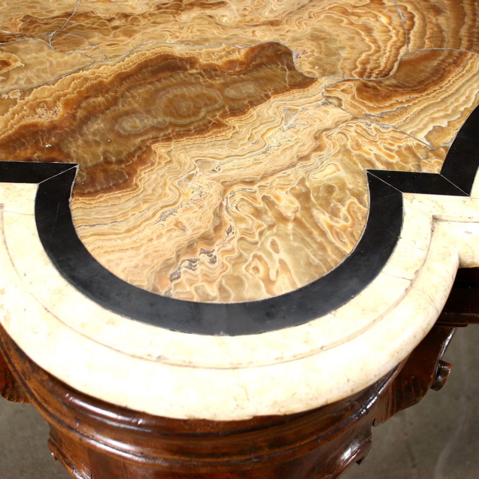 Venetian Baroque Console Walnut Alabaster Marble Italy XVIII Century photo Furniture