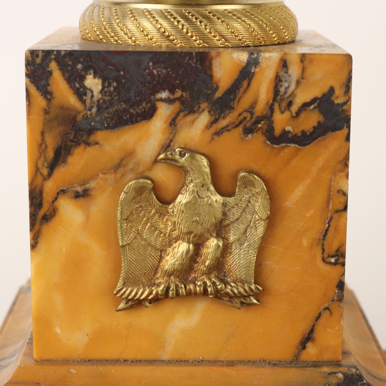 Inkwell In Yellow Marble And Gilded Bronze Italy XIX Century photo 2310.0