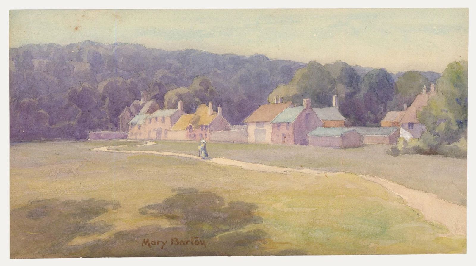 Mary Georgina Barton Swa (1861 1949) Watercolour, Country Cottages