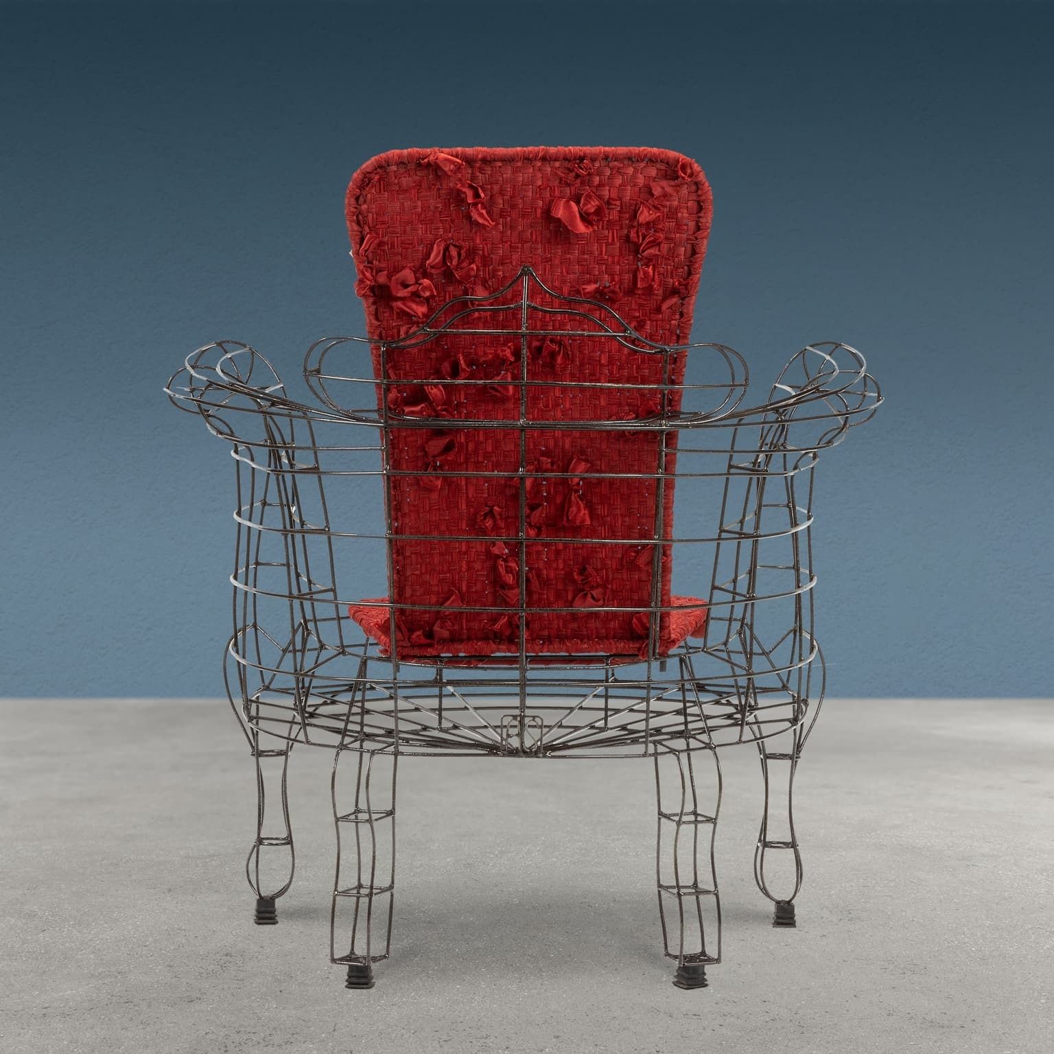 Maria Armchair Minimalisti Series Iron Design Anacleto Spazzapan photo for sale