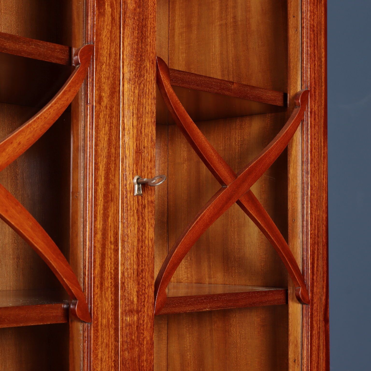 Vintage Trumeau Mahogany Wood Veneer Italy 1950s photo Furniture