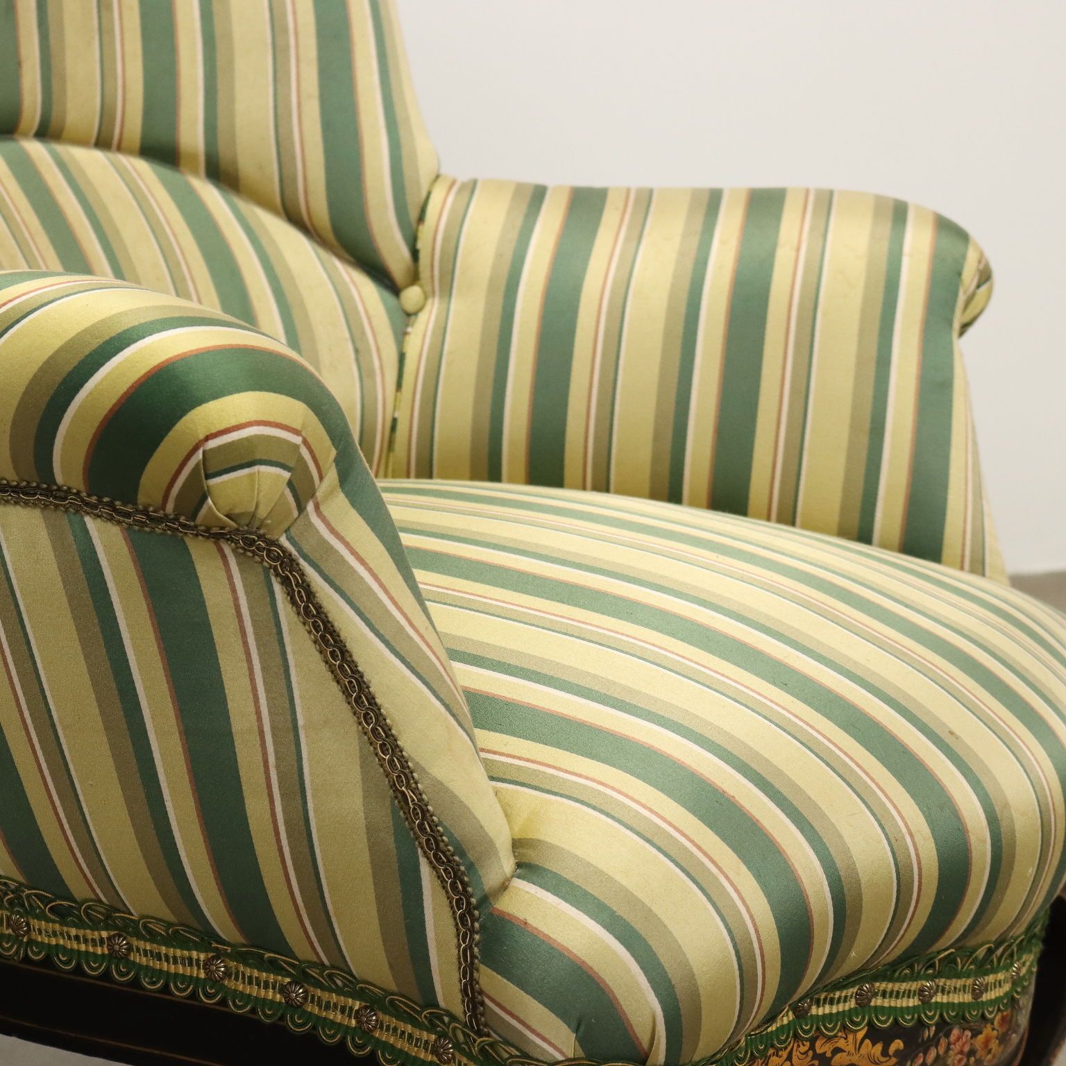 Antique Armchair Lacquered Wood Padding Italy Late XIX Century photo 600.0