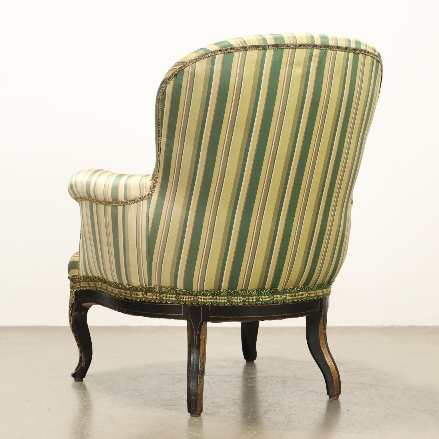 photo furniture Antique Armchair Lacquered Wood Padding Italy Late XIX Century