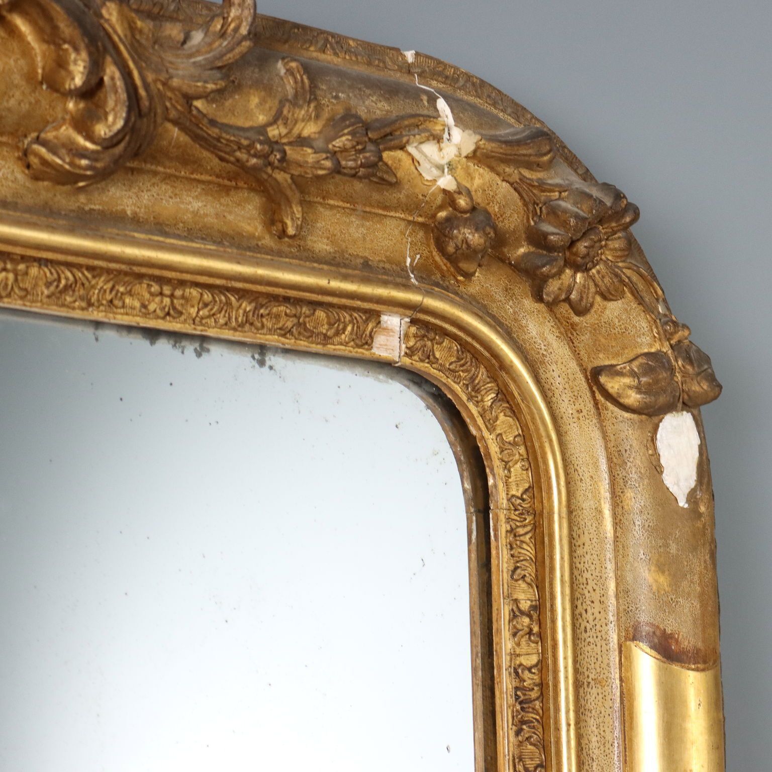 Antique Mirror Gilded Carved Wood France XIX Century photo buy
