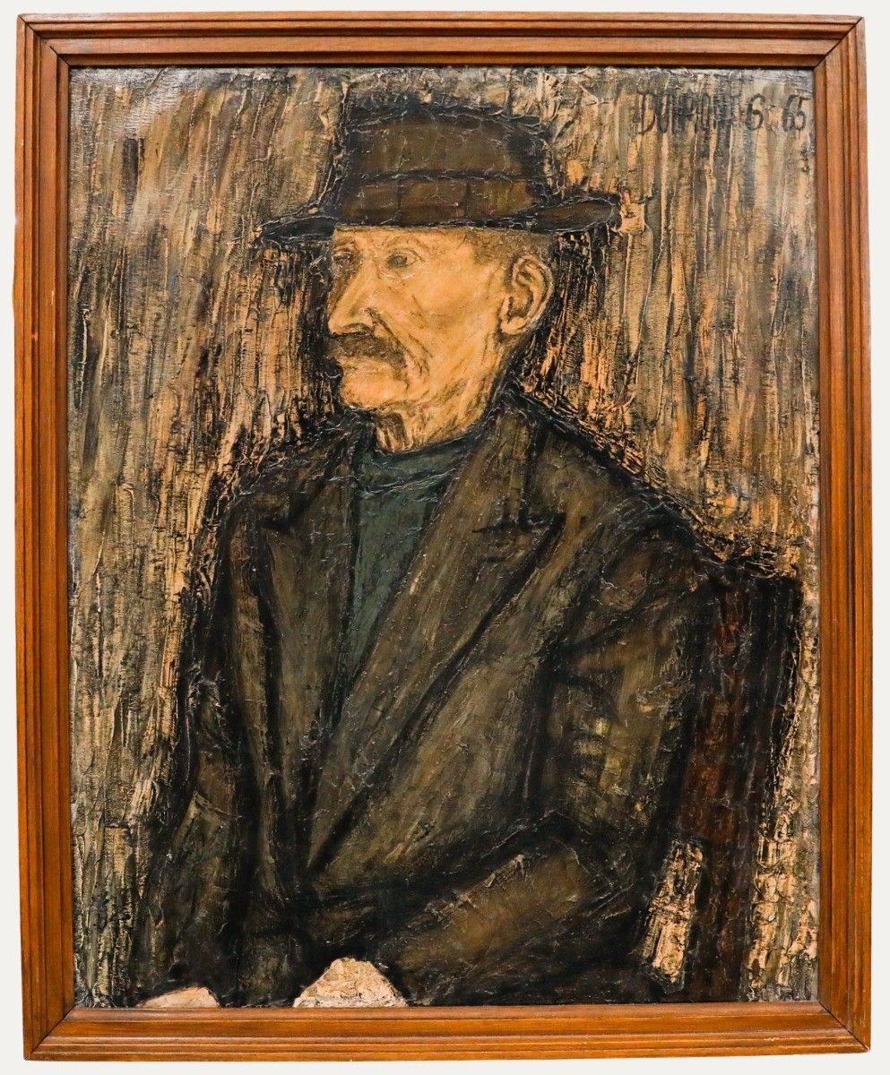 Sylvain Doumont  1965 Oil, L'homme Au Chapeau