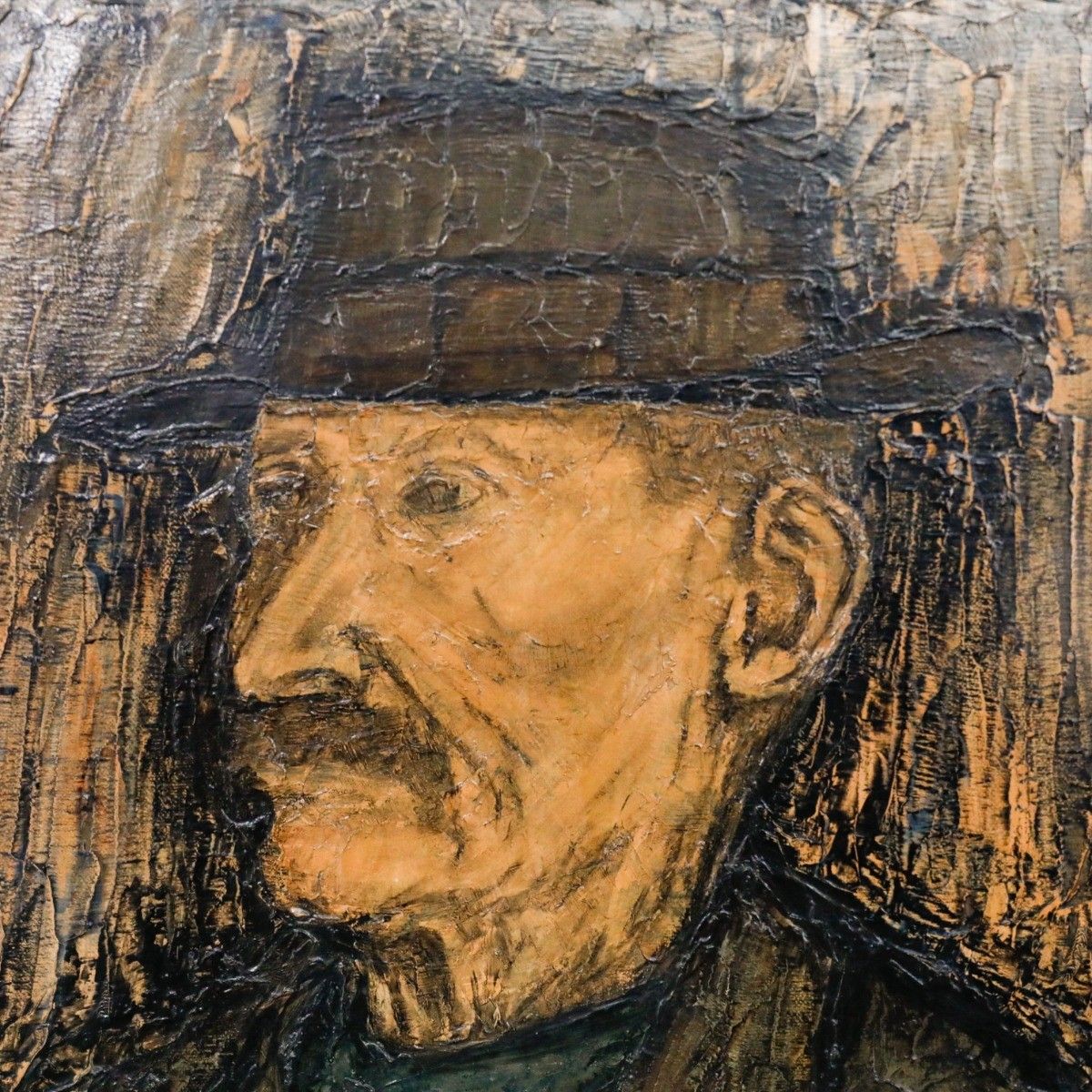 Sylvain Doumont  1965 Oil, L'homme Au Chapeau photo Art