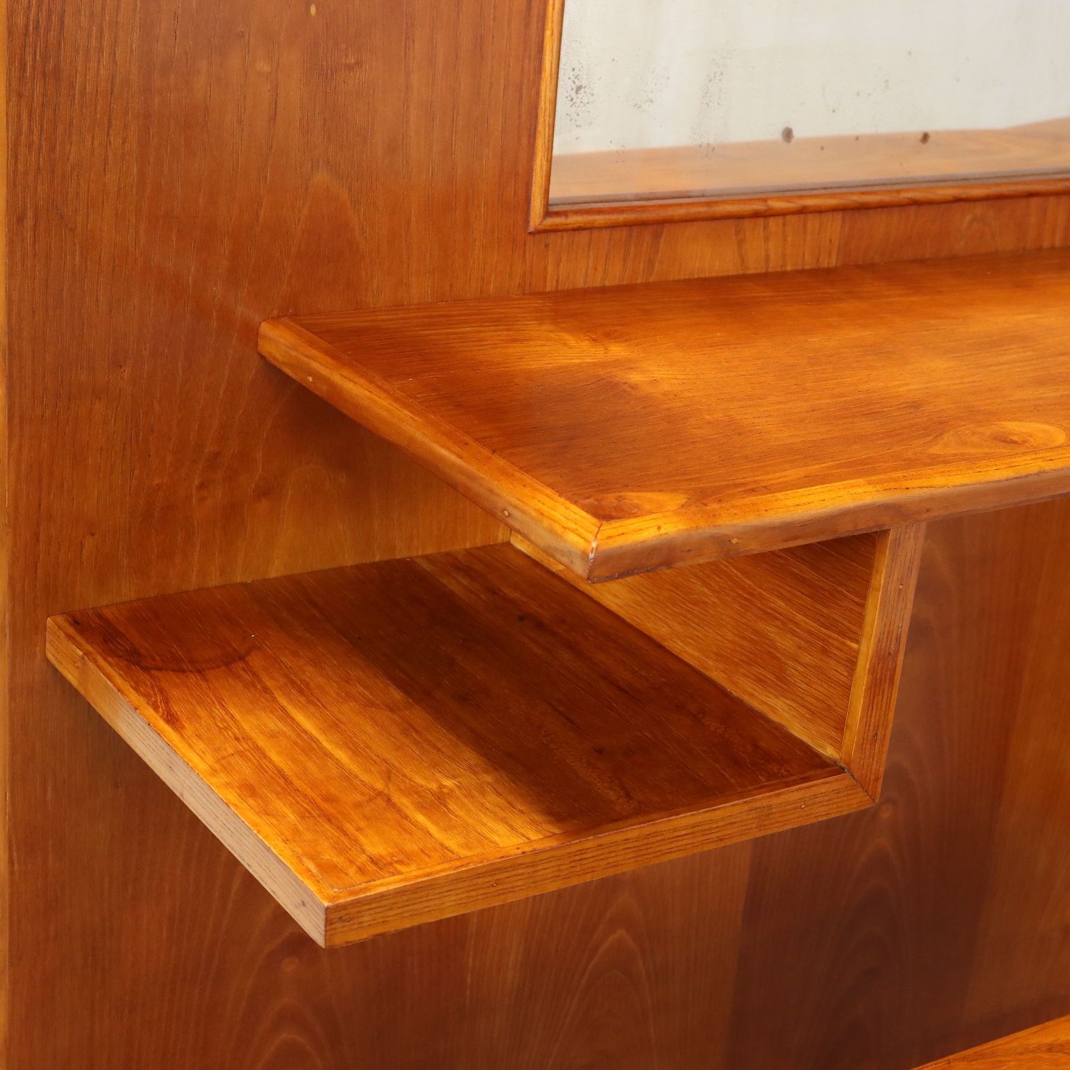 Vintage Dressing Table Oak Veneer Glass Design Italy 1950s 1960s photo vintage