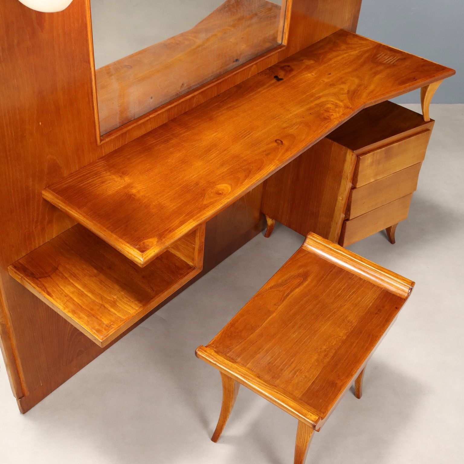 2020.0 Vintage Dressing Table Oak Veneer Glass Design Italy 1950s 1960s photo