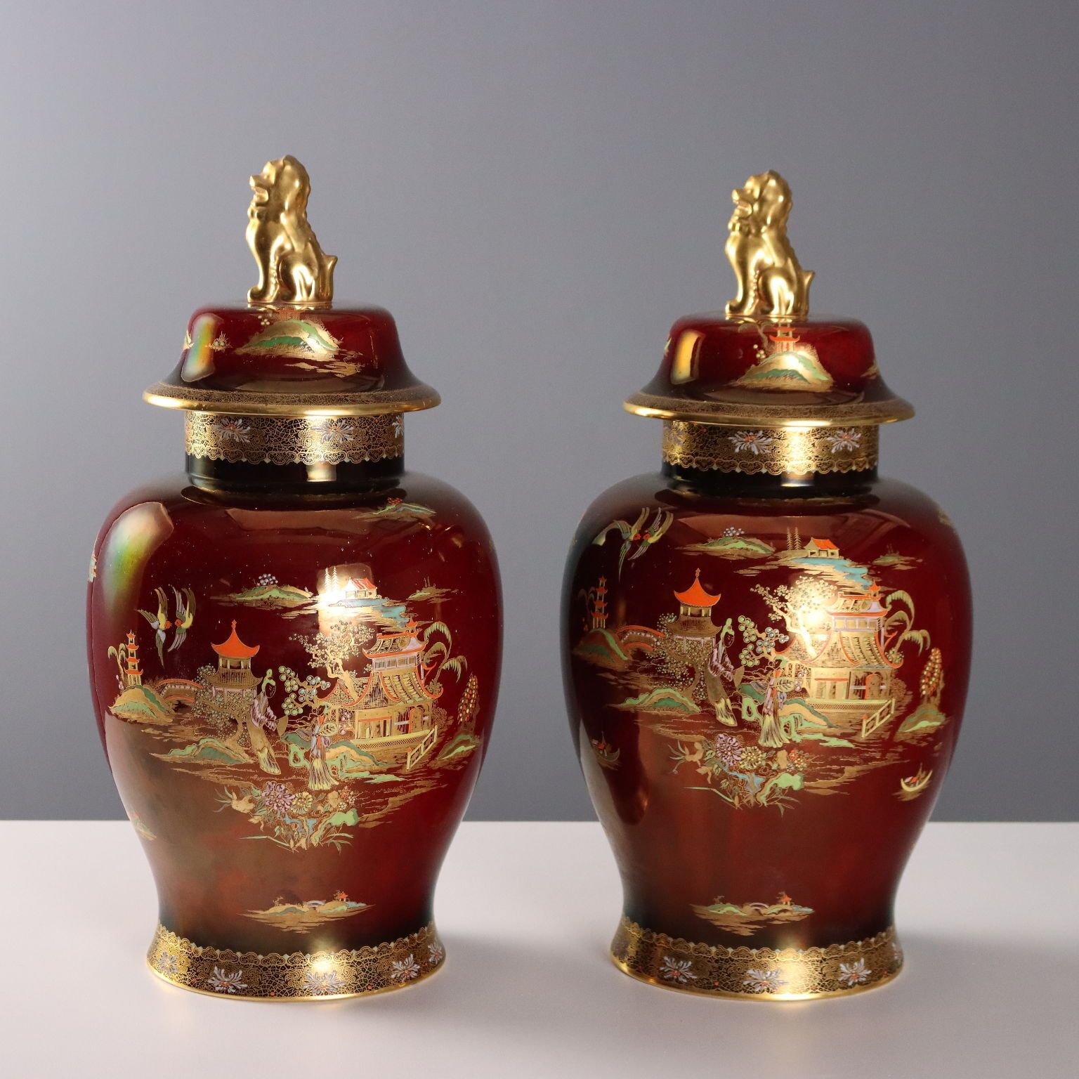 2250.0 Coppia Di Potiches In Ceramica Manifattura Carlton Ware photo