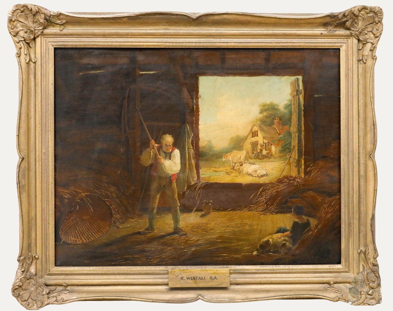 Attrib Richard Westall (1765 1836) Early 19th Century Oil, After The Harvest
