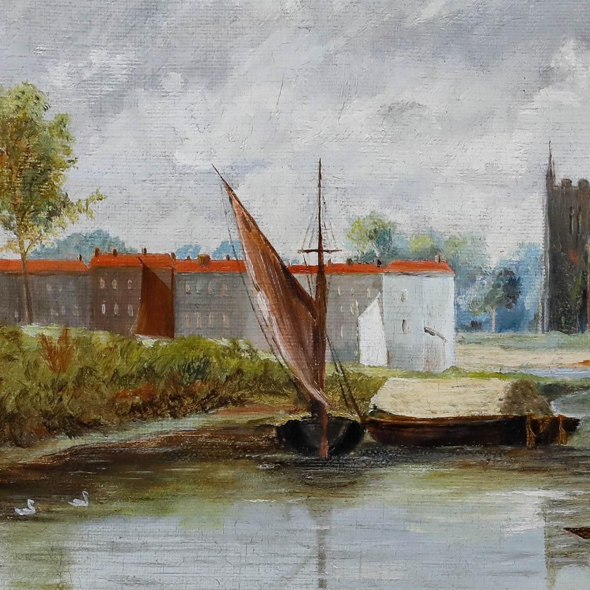 English School Early 20th Century Oil View Of The Cathedral photo Art