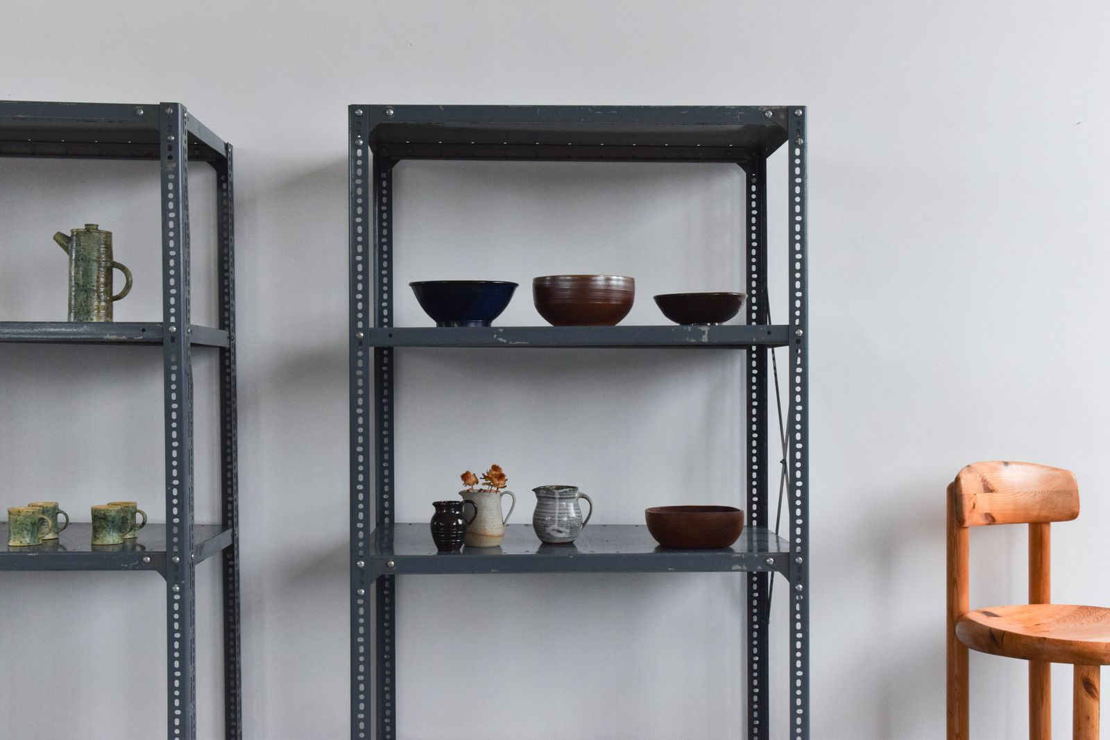 Grey Blue Dexion Industrial Adjustable Metal Shelving