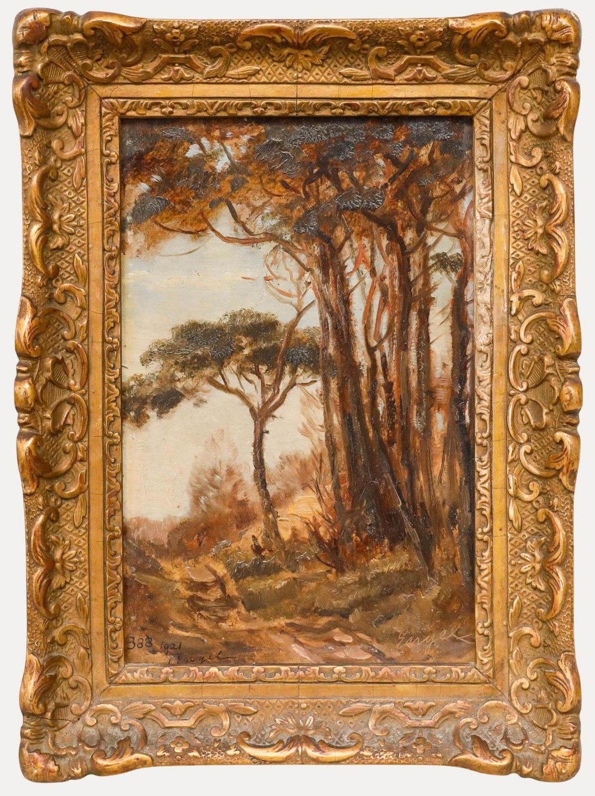 Frederik Engel (1872 1958) Framed 1921 Oil, Amongst The Trees