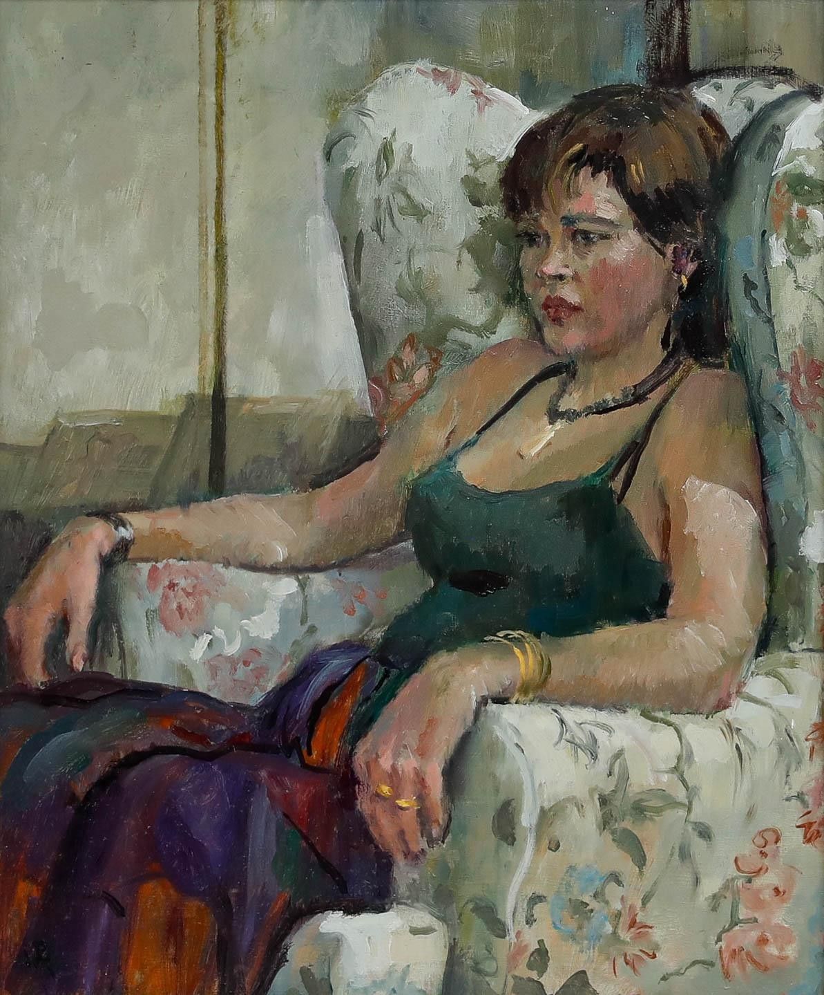 Pat Maclaurin (1933 2022)  20th Century Oil, Myken In The Wingchair photo furniture