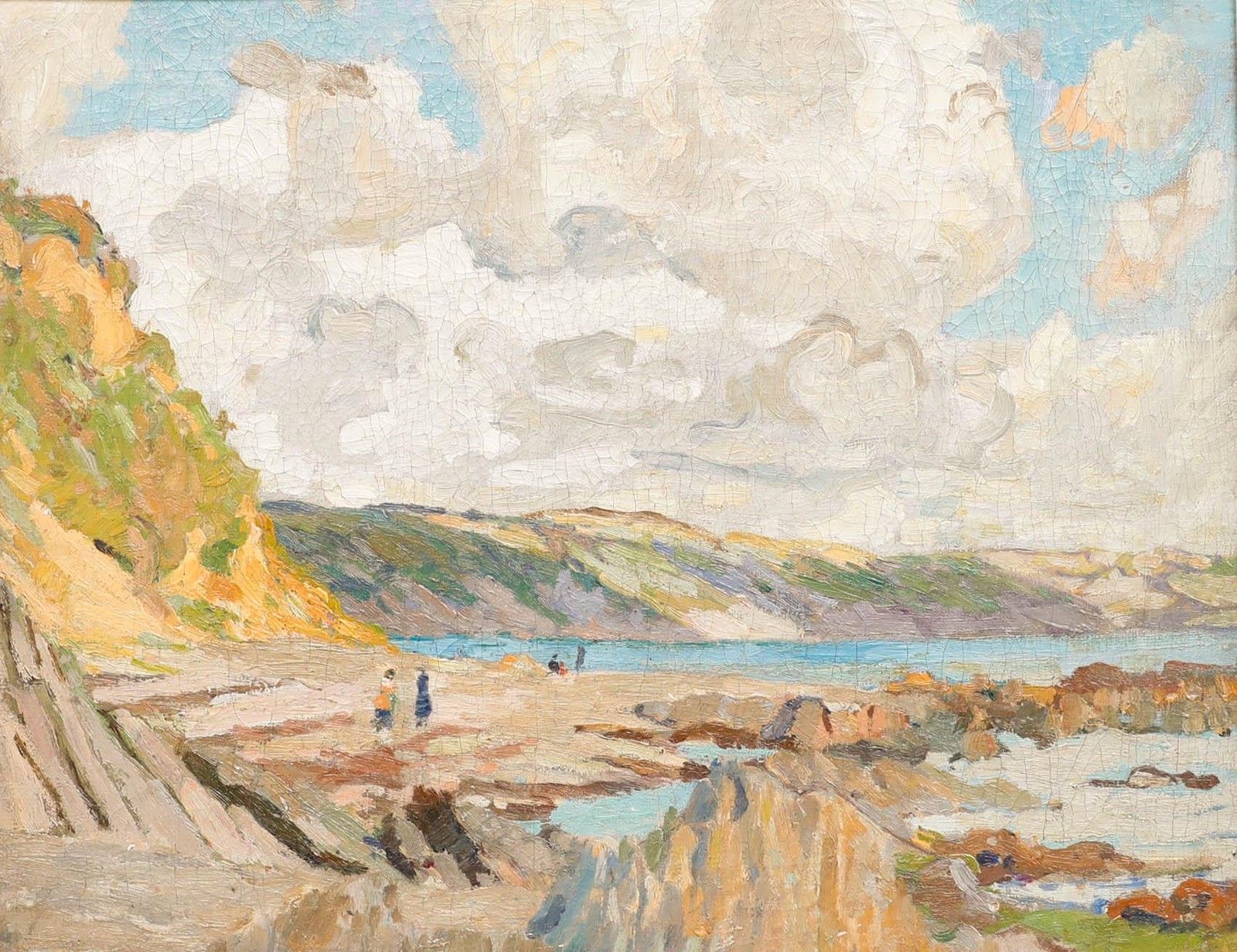 Attrib. John Anthony Park (1880 1962) Early 20th Century Oil, Looe Beach photo furniture