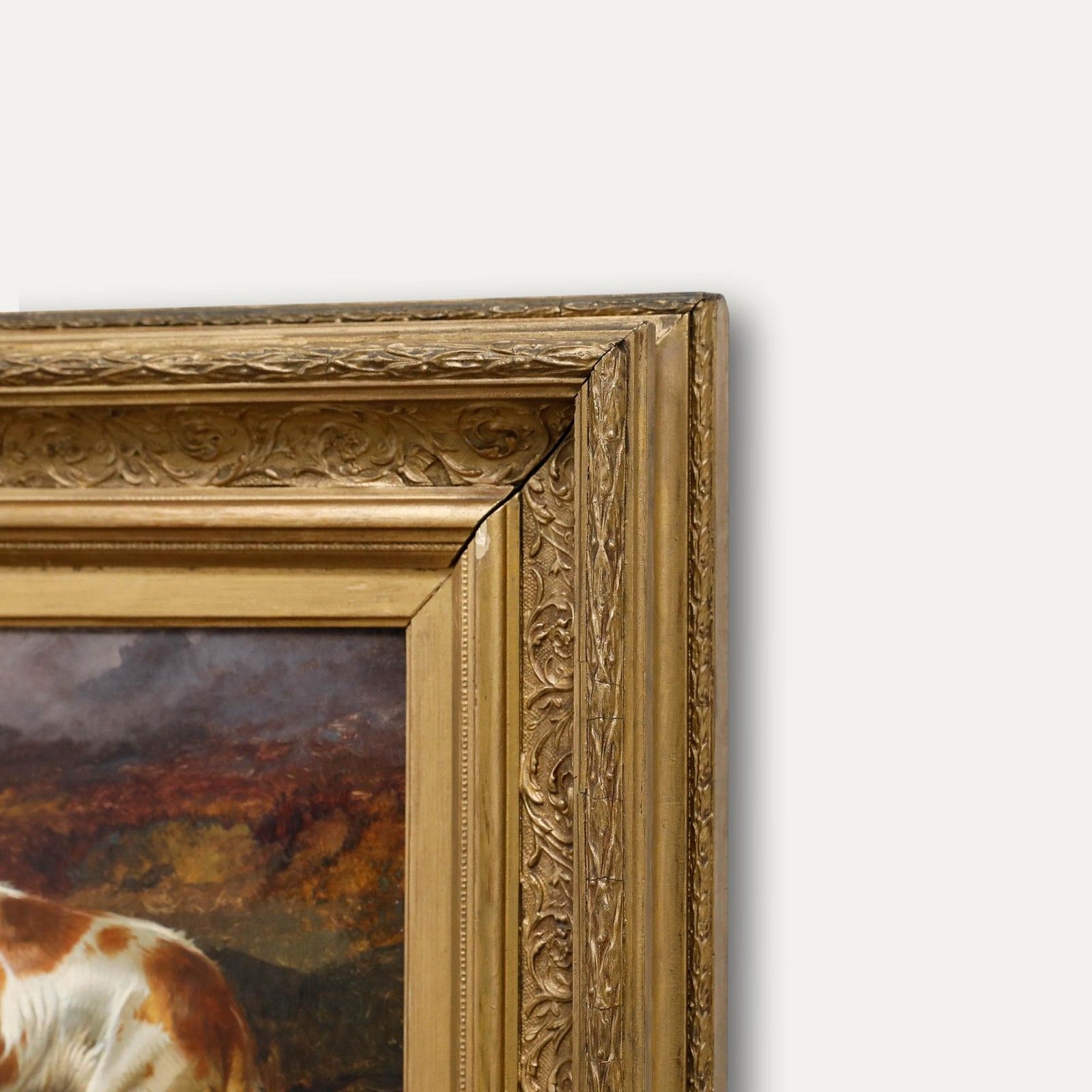 Colin Graeme (1858 1910) Framed Oil, Setters In A Moorland Landscape photo vinterior
