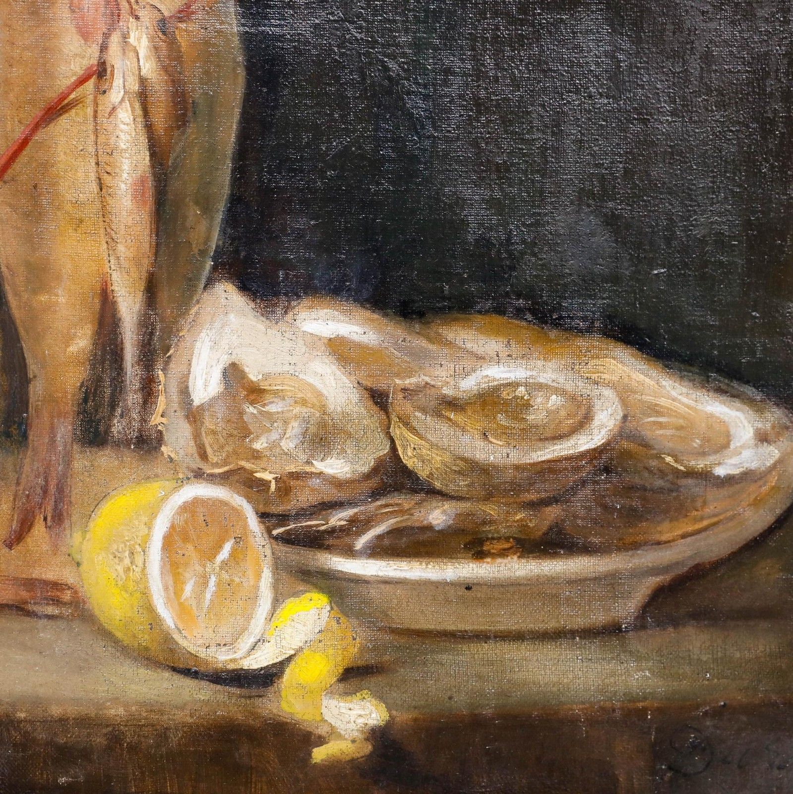 French School Late 19th Century Oil Bounty Of The Sea photo Art