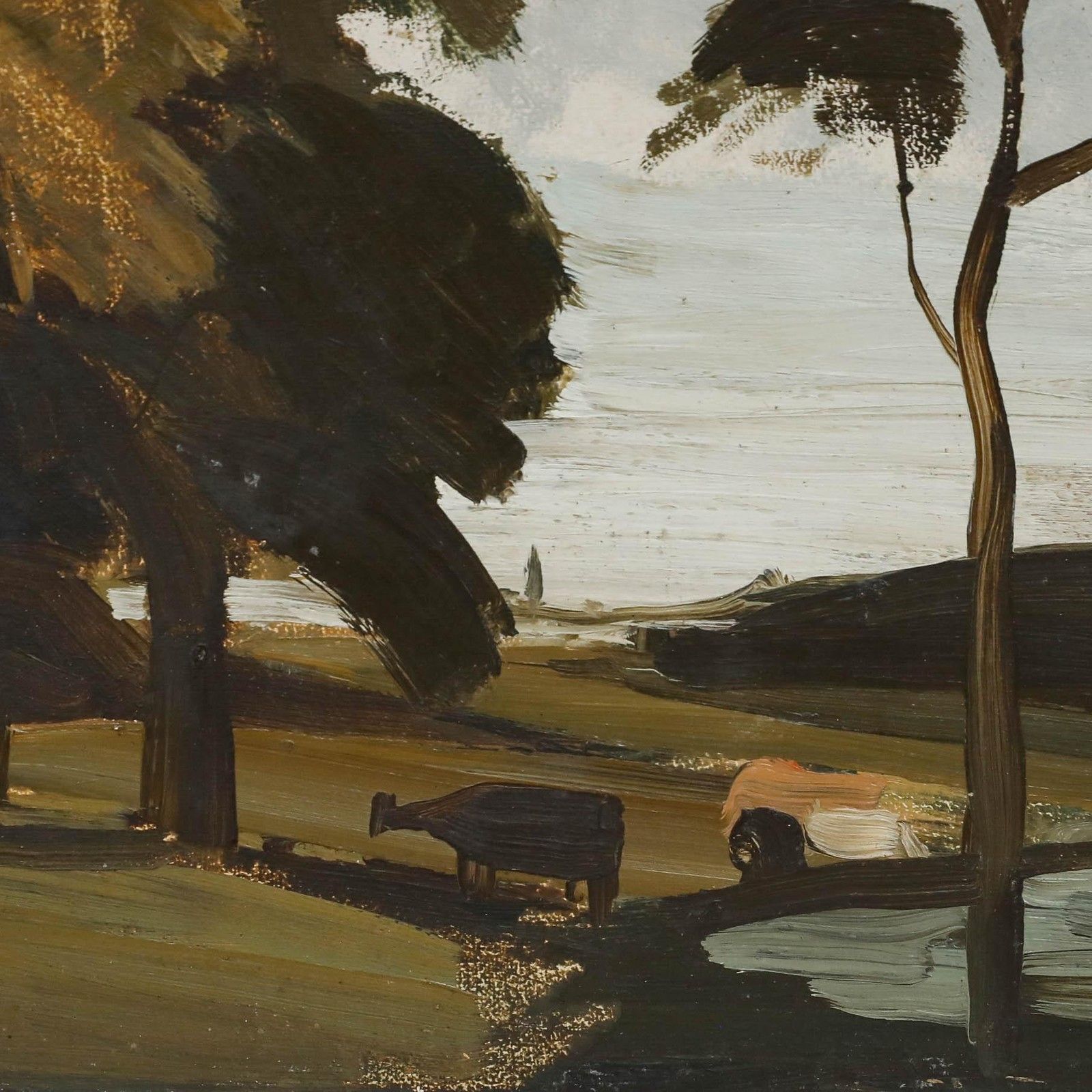 Attrib. Philip Hugh Padwick Roi Rba (1876 1958) Oil, Under The Shade Of A Tree photo Art