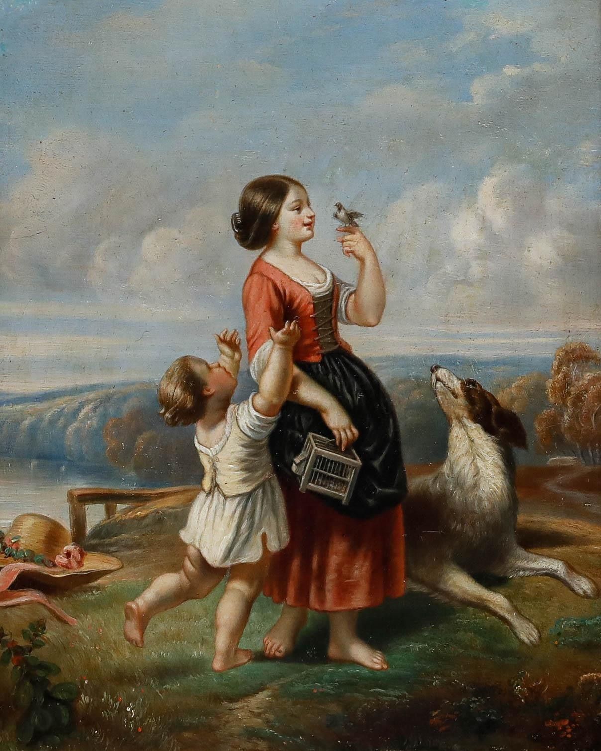 Circle Of Charles Theodore Frere (1814 1888)  19th Century Oil, The Pet Bird photo furniture