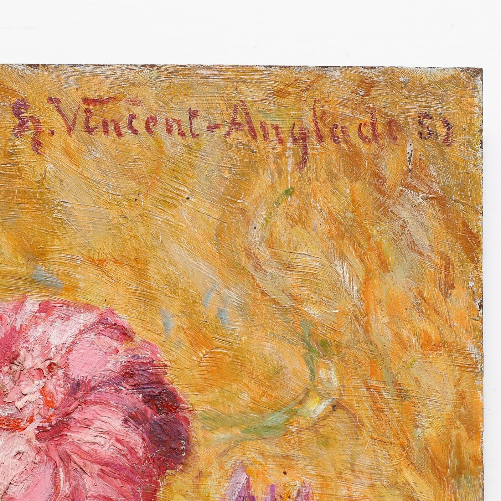 Henri Vincent Anglade (1876 1956) 1951 Oil, A Study Of Dahlias photo vinterior