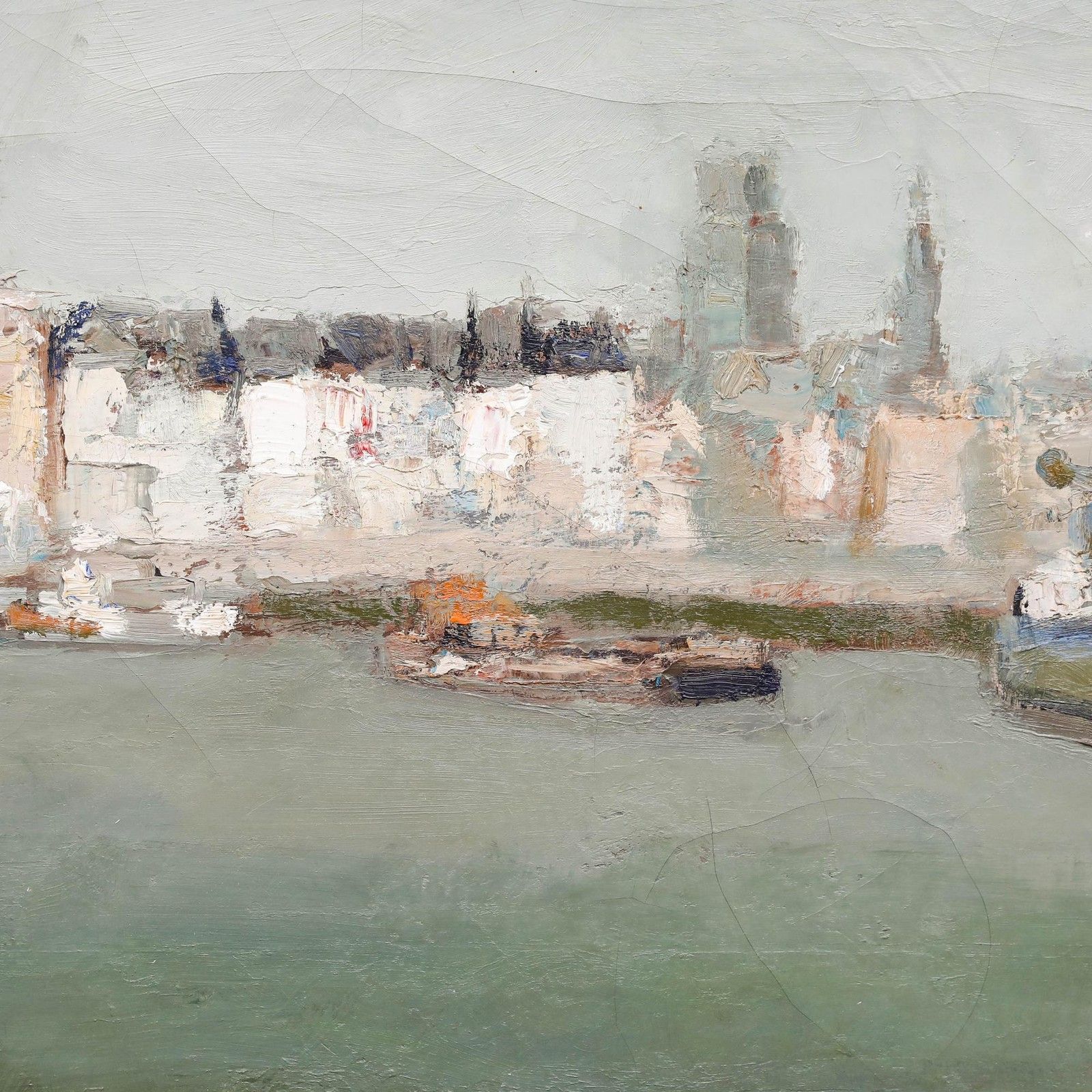 Beer Suringh (1906 1982) Framed Mid 20th Century Oil, Maasboulevard, Rotterdam photo 750.0