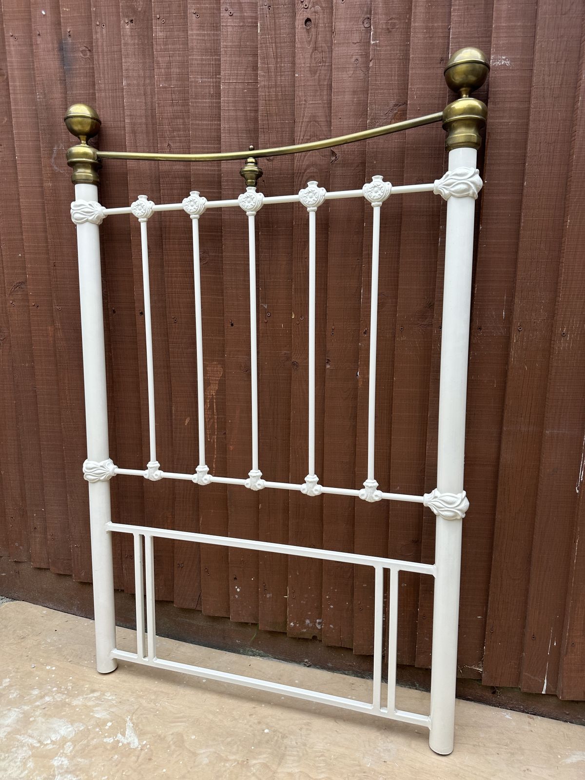 Furniture Spectacular Cast Iron & Brass Single Headboard – Great Condition photo
