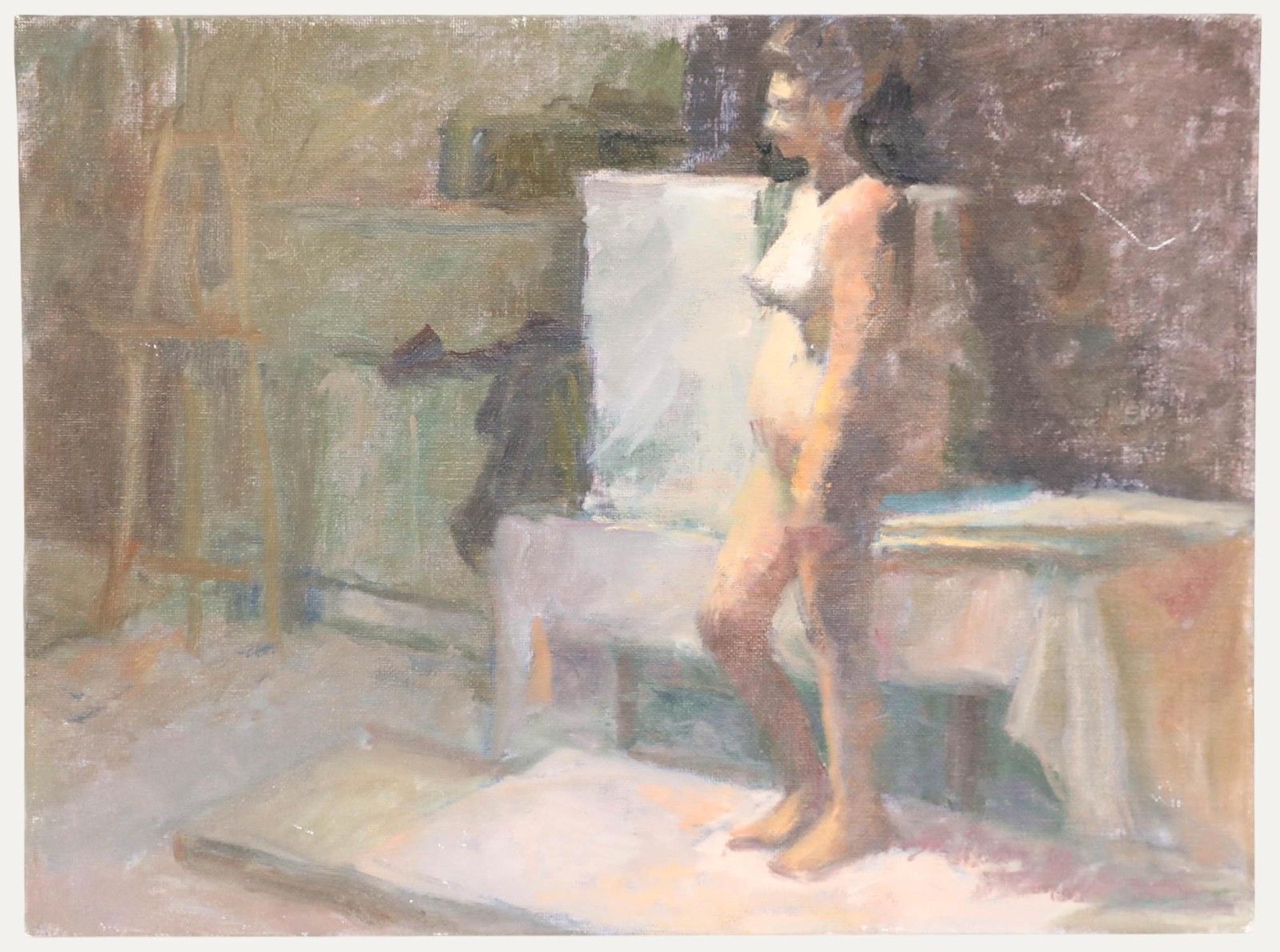 Pauline Plummer (B.1933) 20th Century Oil, Standing Nude