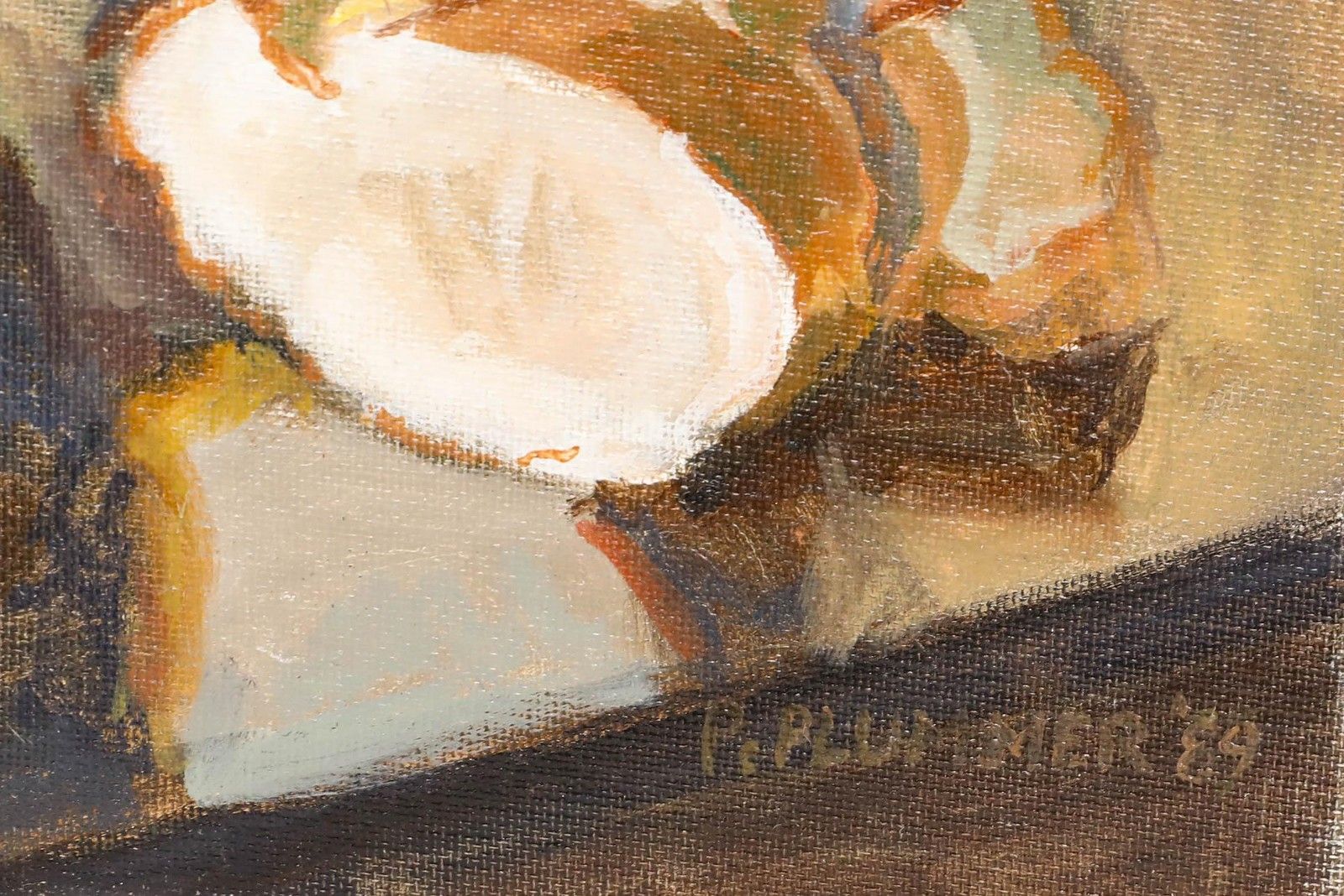 Pauline Plummer (B.1933) 1989 Oil, Still Life With Gerberas photo vinterior