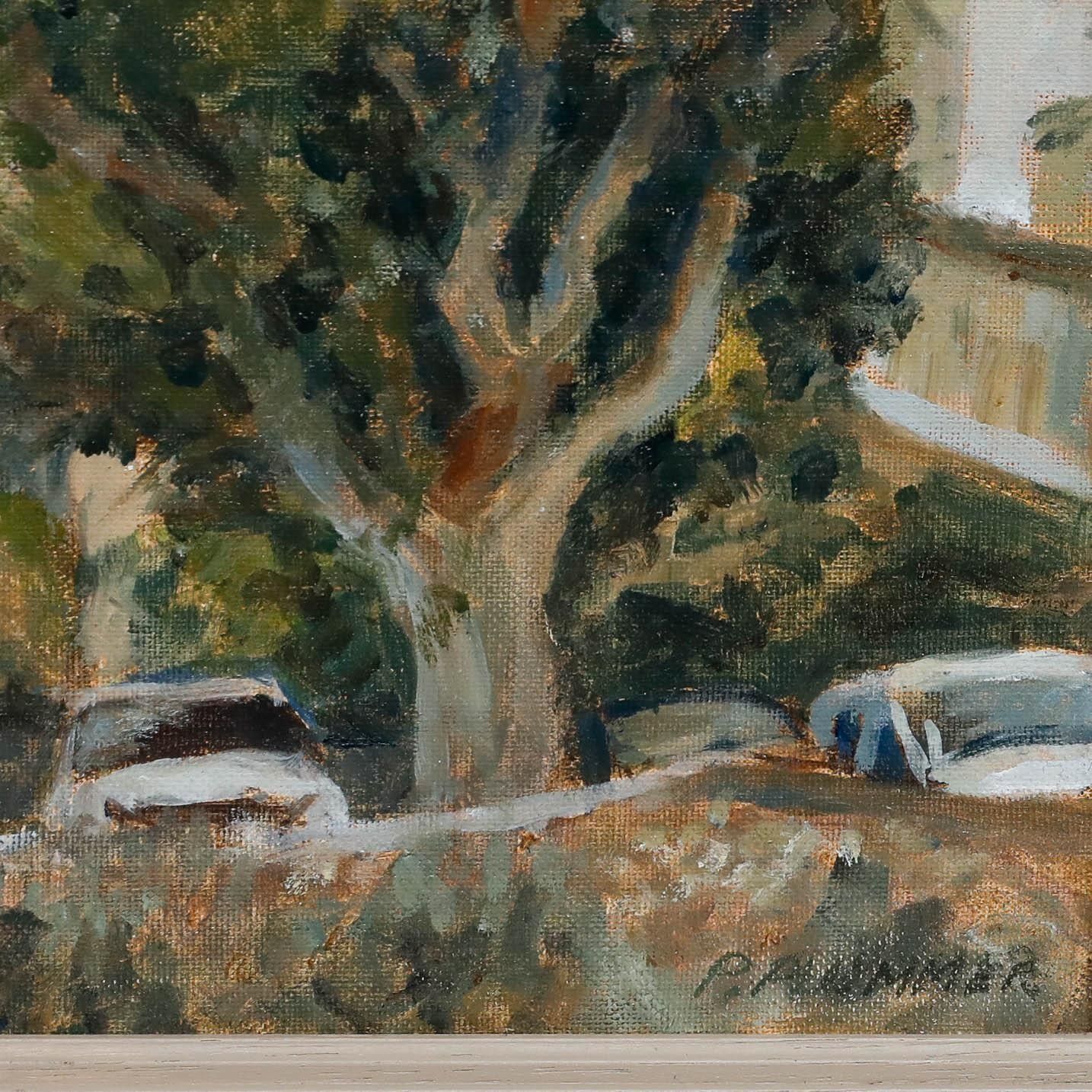Pauline Plummer (B.1933) Framed Contemporary Oil, View Over The Carpark photo vinterior