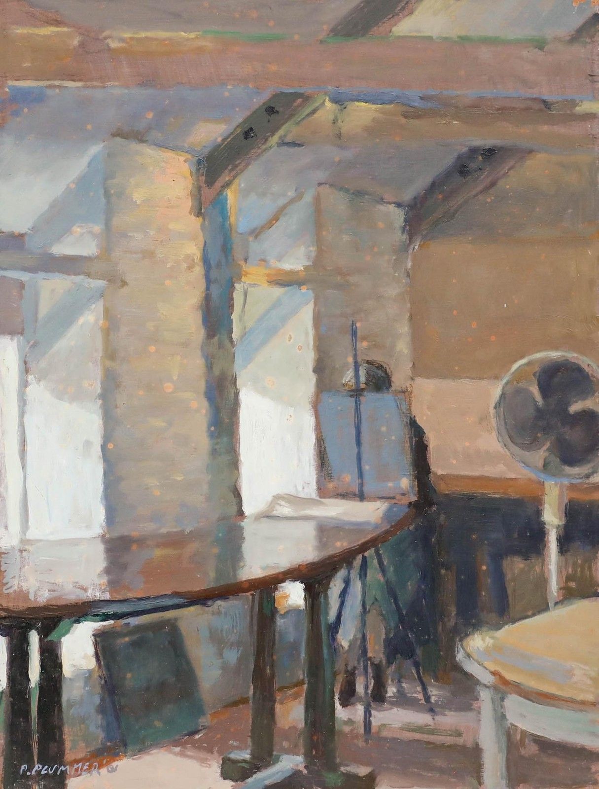 Pauline Plummer (B.1933) 2001 Oil, Artist In The Studio photo furniture