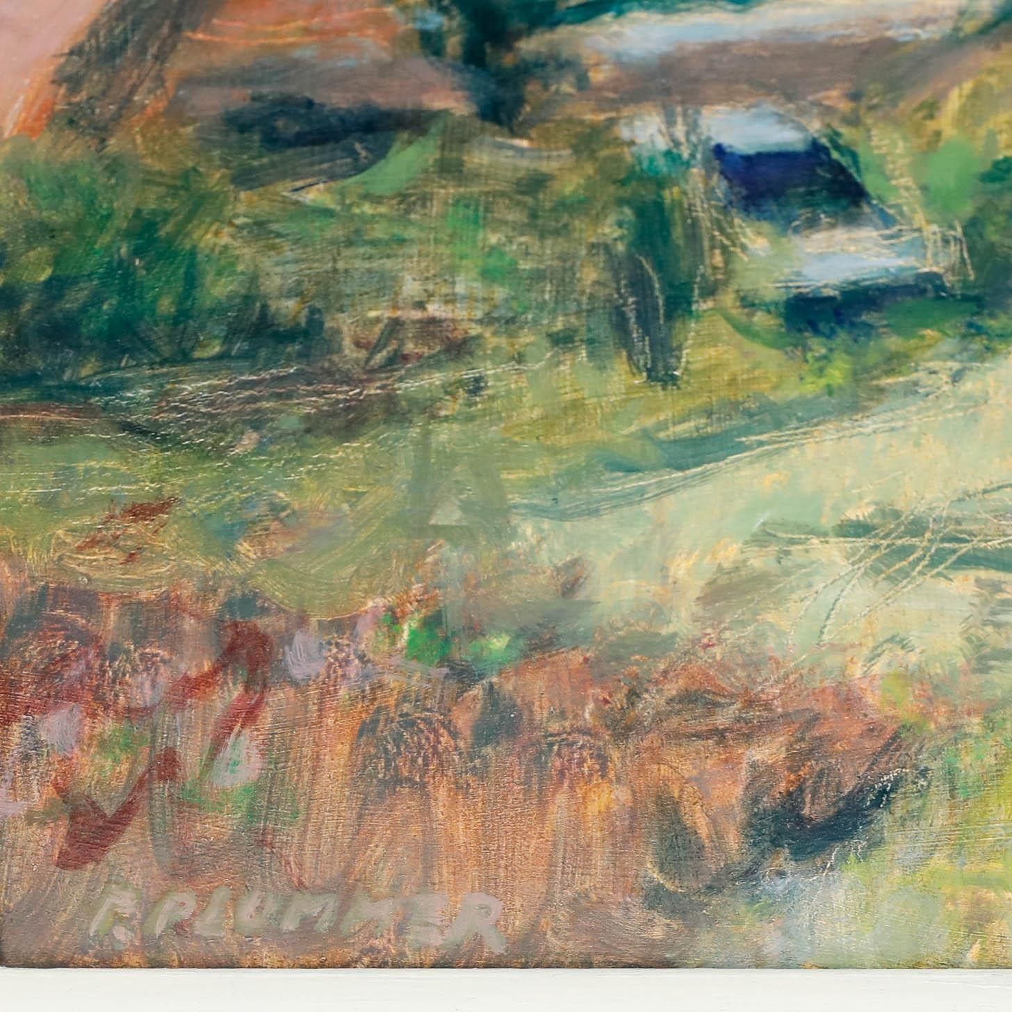 Pauline Plummer (B.1933) Contemporary Oil, A View Of The Farm photo vinterior