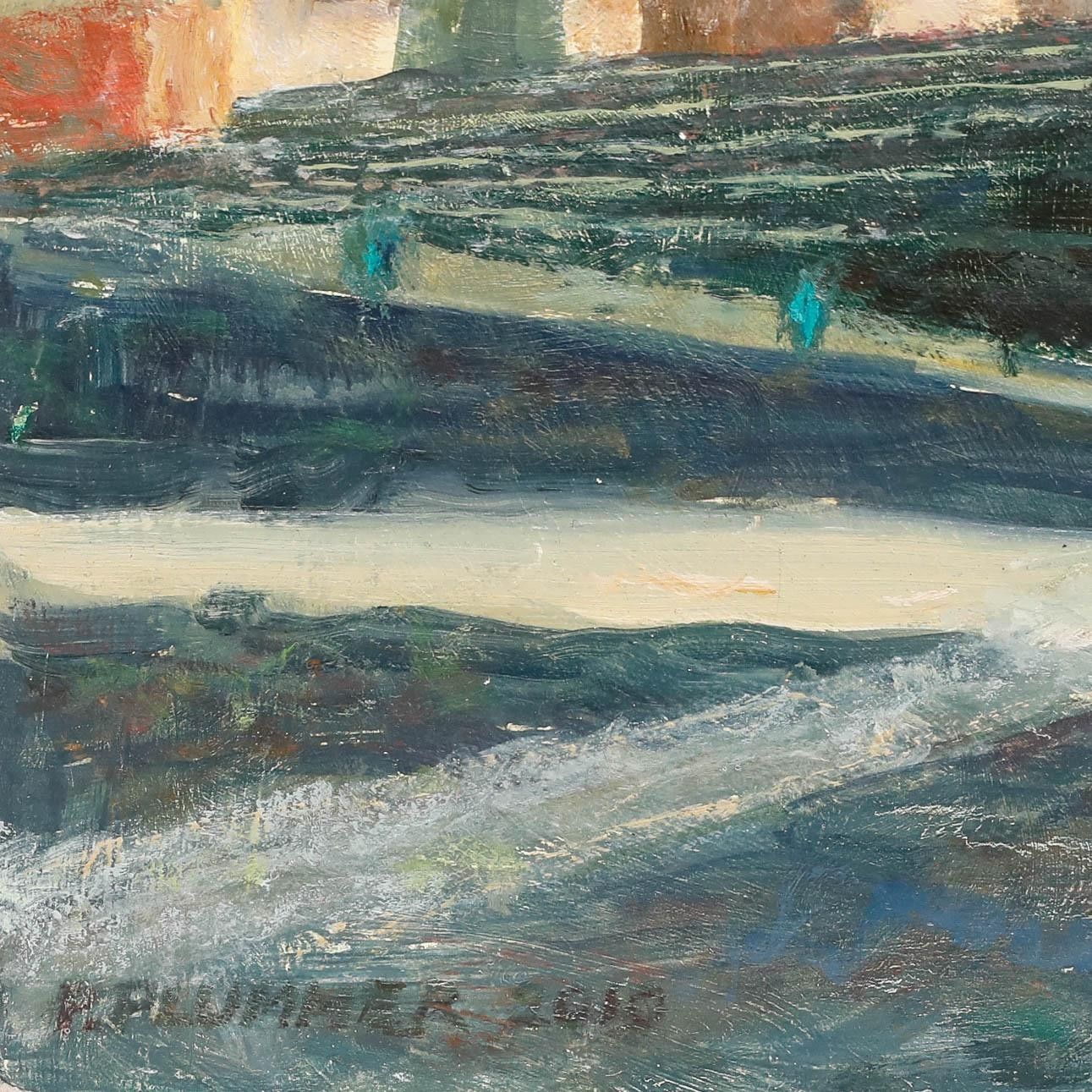 Pauline Plummer (B.1933) Contemporary Oil, Villars photo Art