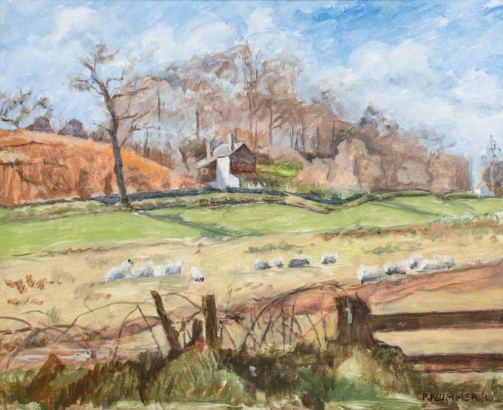 Pauline Plummer (B.1933) 1990 Oil, The Cottage, Honing Common, North Walsham photo furniture