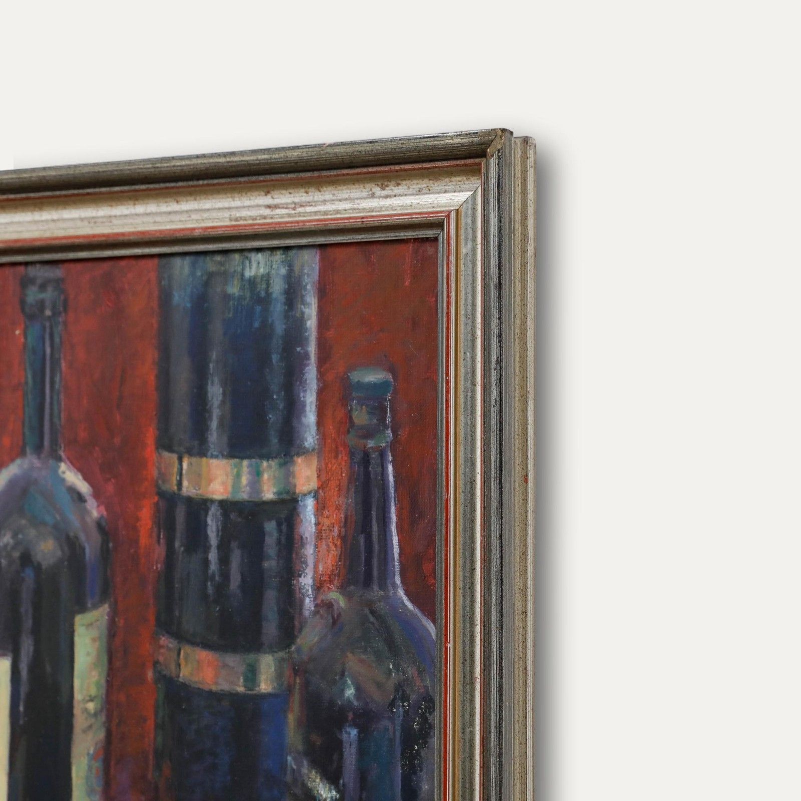 Pauline Plummer (B.1933) 2000 Oil, Still Life With Wine And Apples photo 495.0