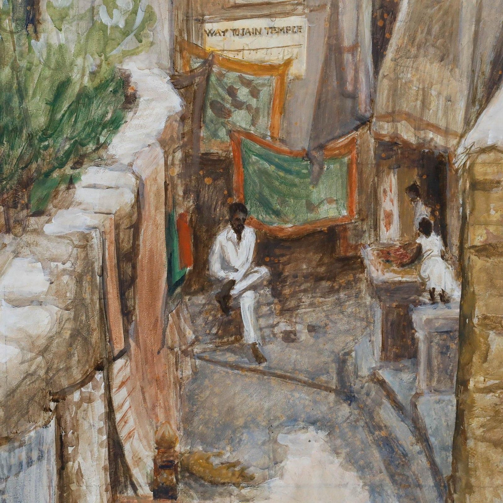 Pauline Plummer (B.1933) 20th Century Oil, A Street In Rajasthan photo Art