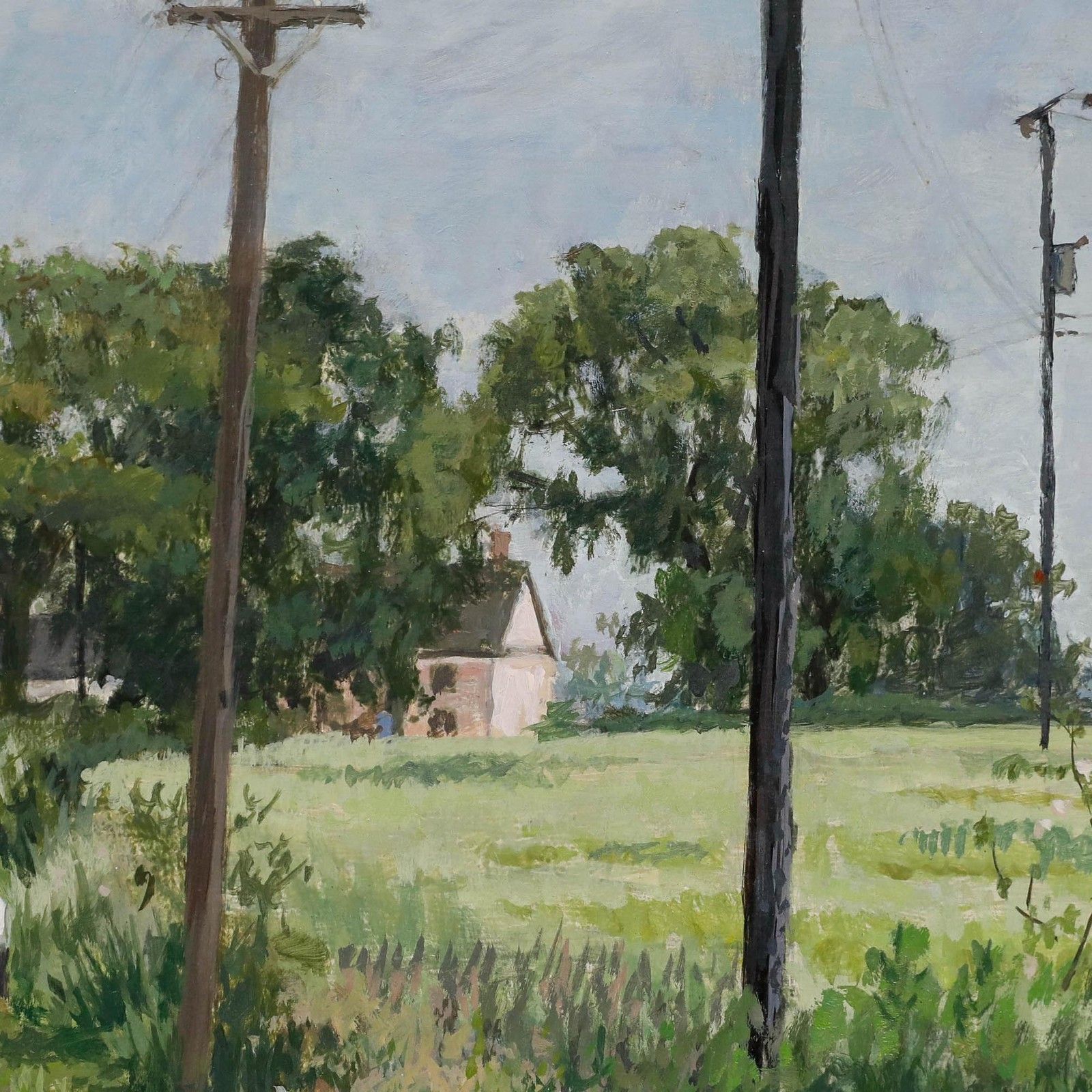 Pauline Plummer (B.1933) 20th Century Oil, View Down A Country Lane photo Art
