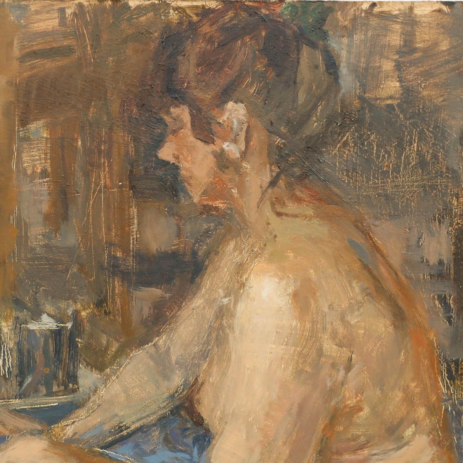 Pauline Plummer (B.1933) 20th Century Oil, Nude Reading photo Art