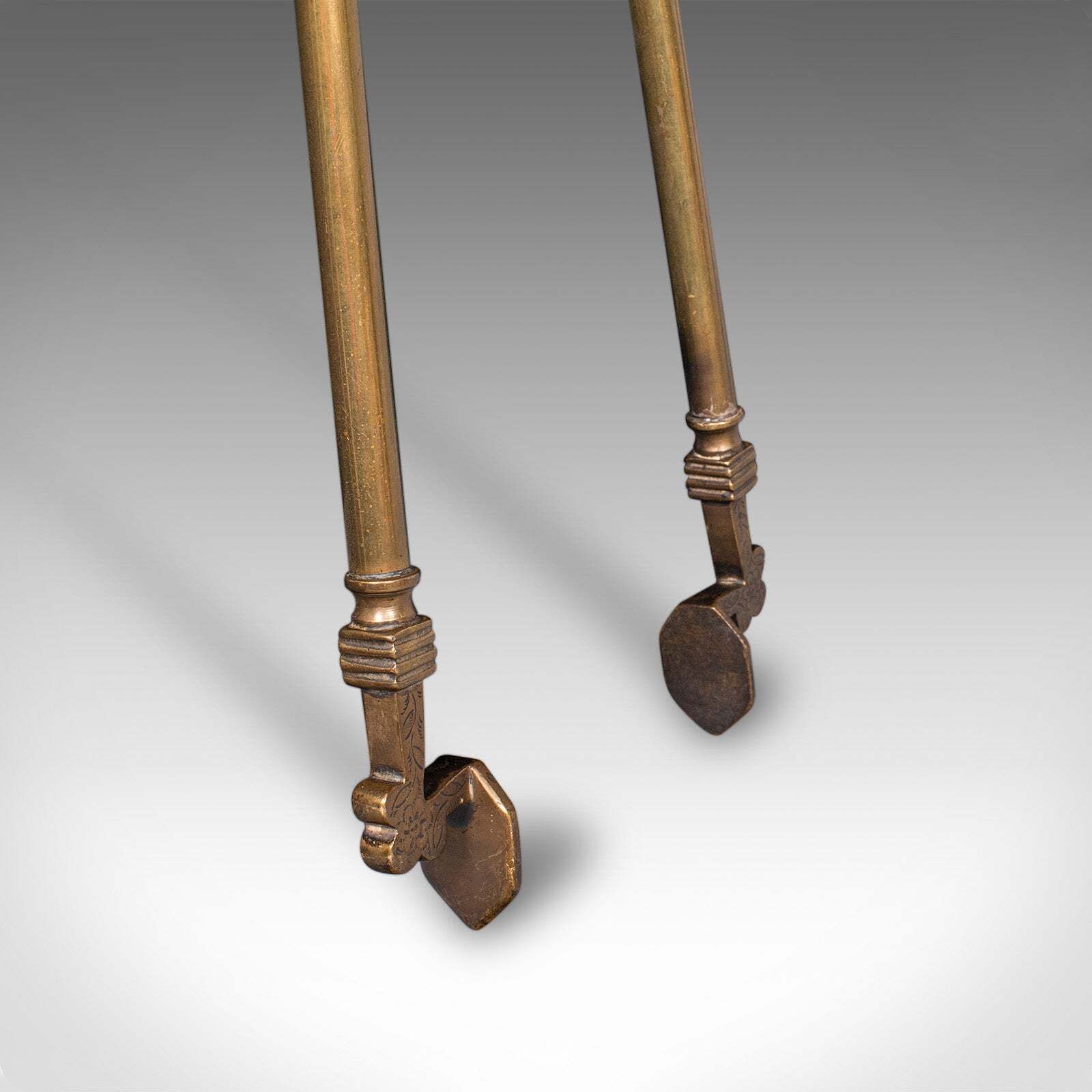 photo furniture Antique Fire Tool Set, English, Brass, Shovel, Tongs, Poker, Victorian, C.1870