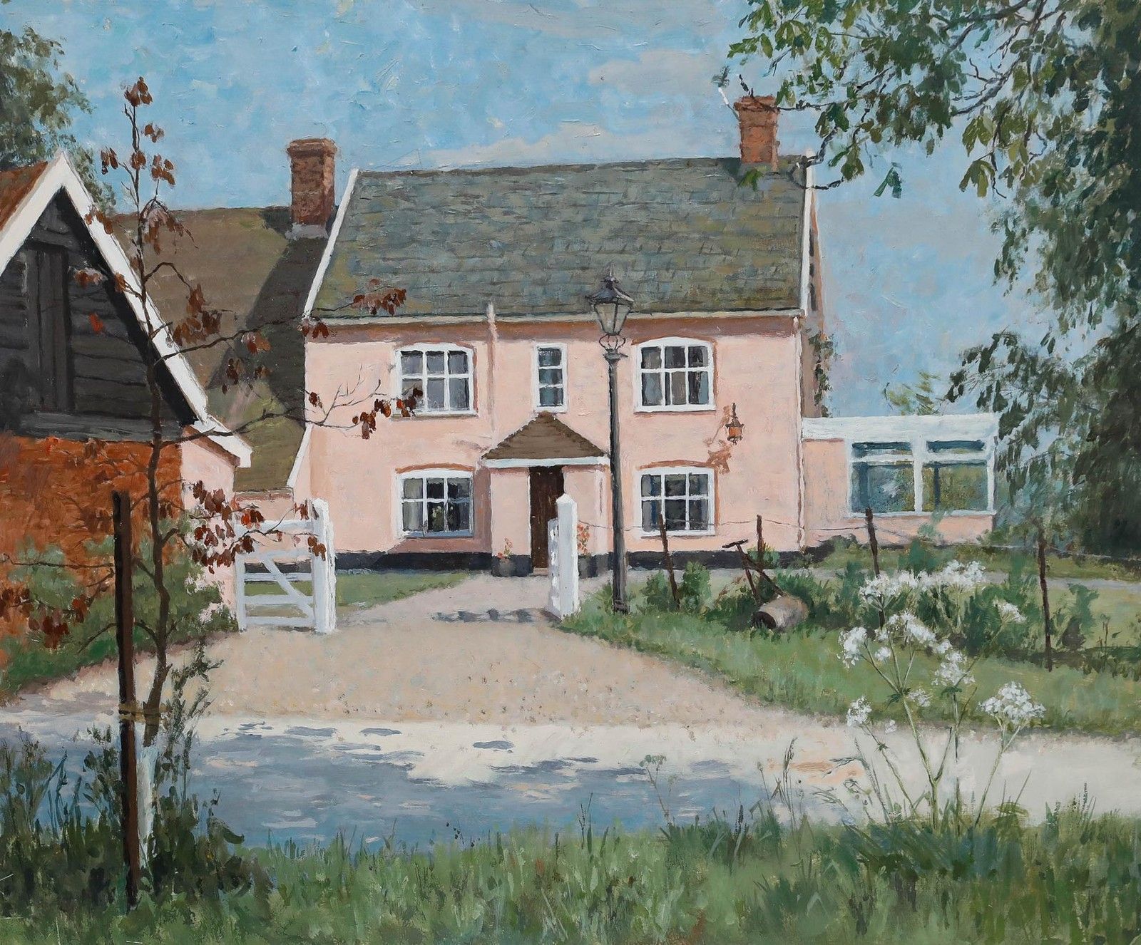 Pauline Plummer (B.1933) 20th Century Oil, Farm At Horham photo furniture