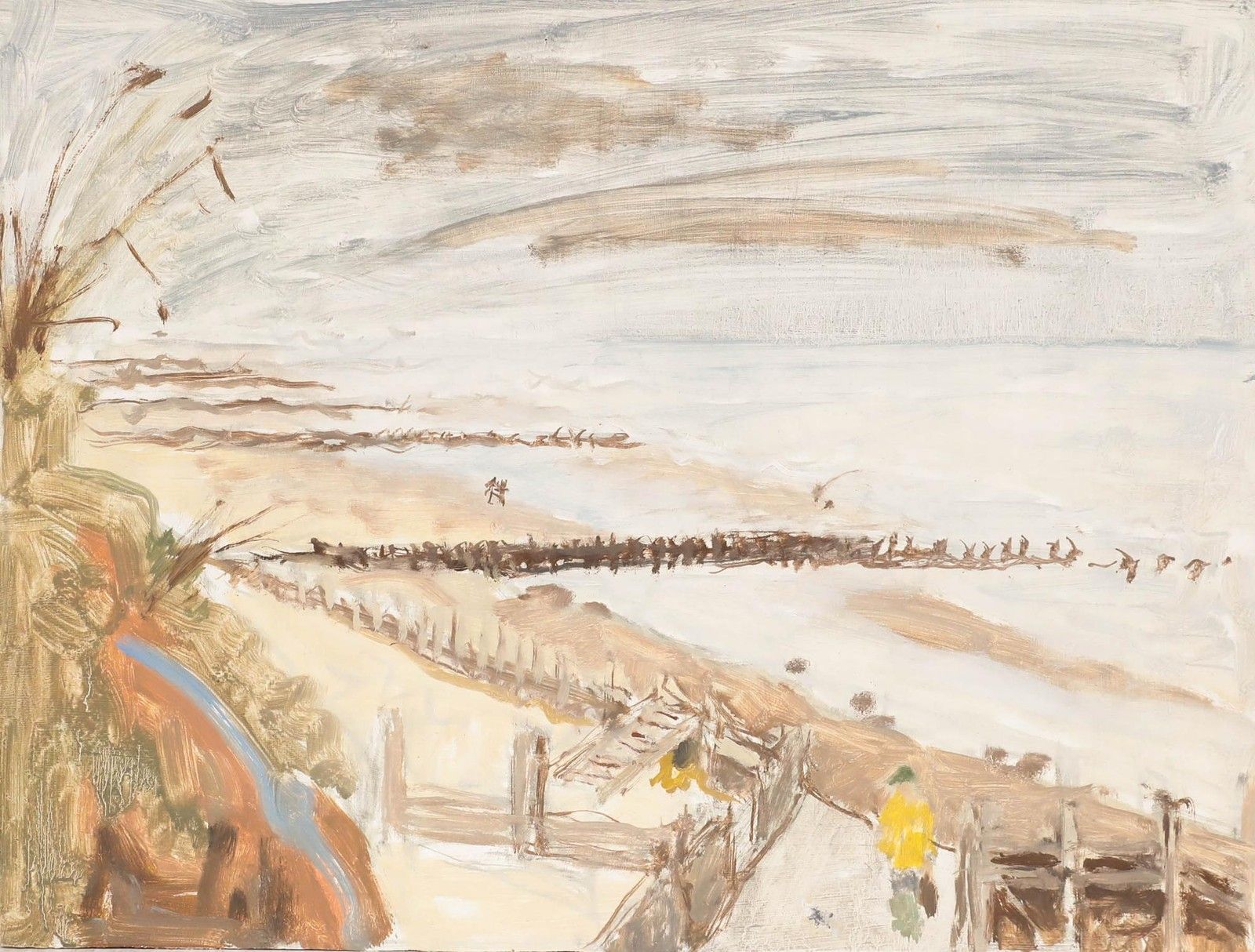 Pauline Plummer (B.1933) 20th Century Oil, Coastal Boardwalk photo furniture
