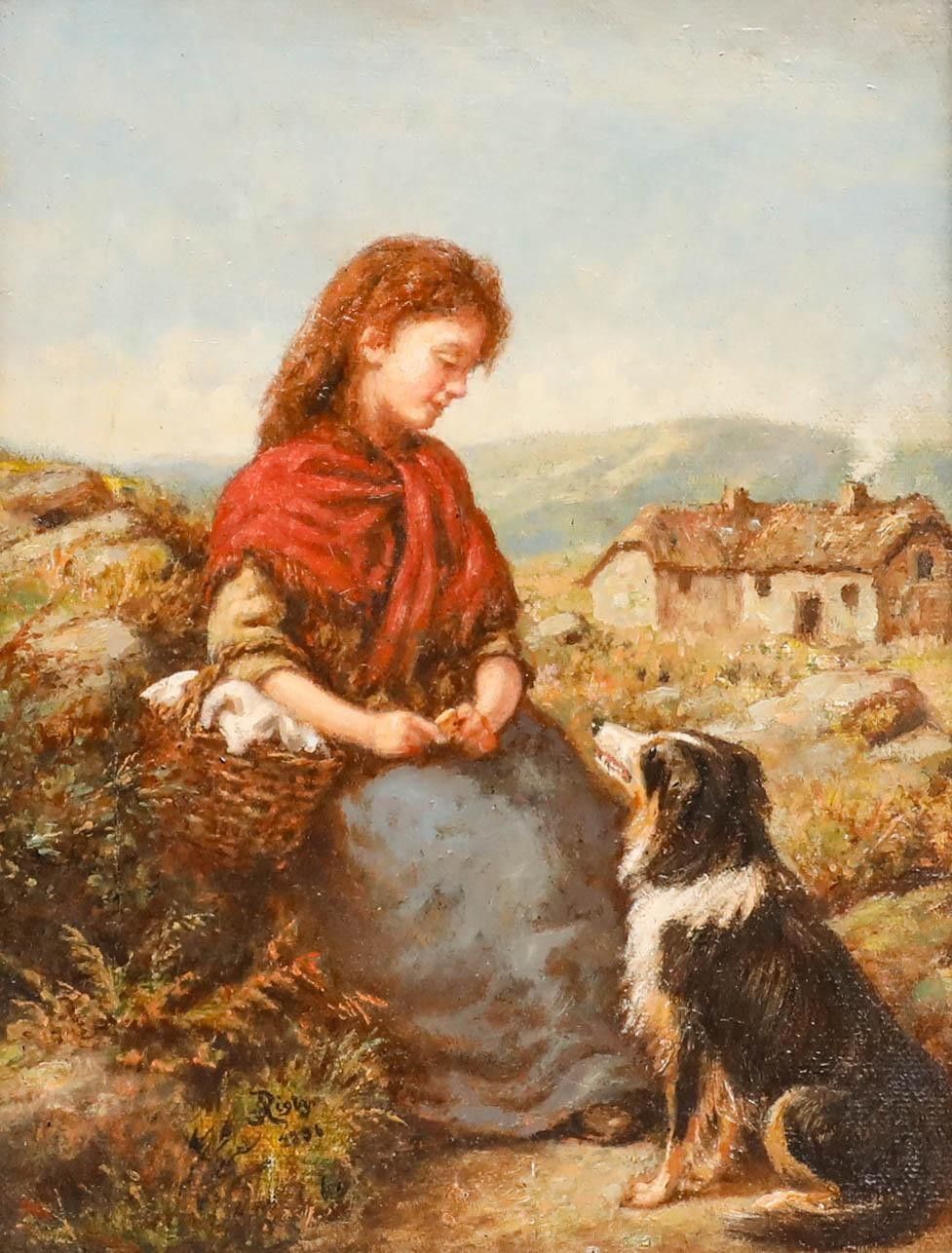 S. Rigby British School 1896 Oil, Woman's Best Friend photo furniture