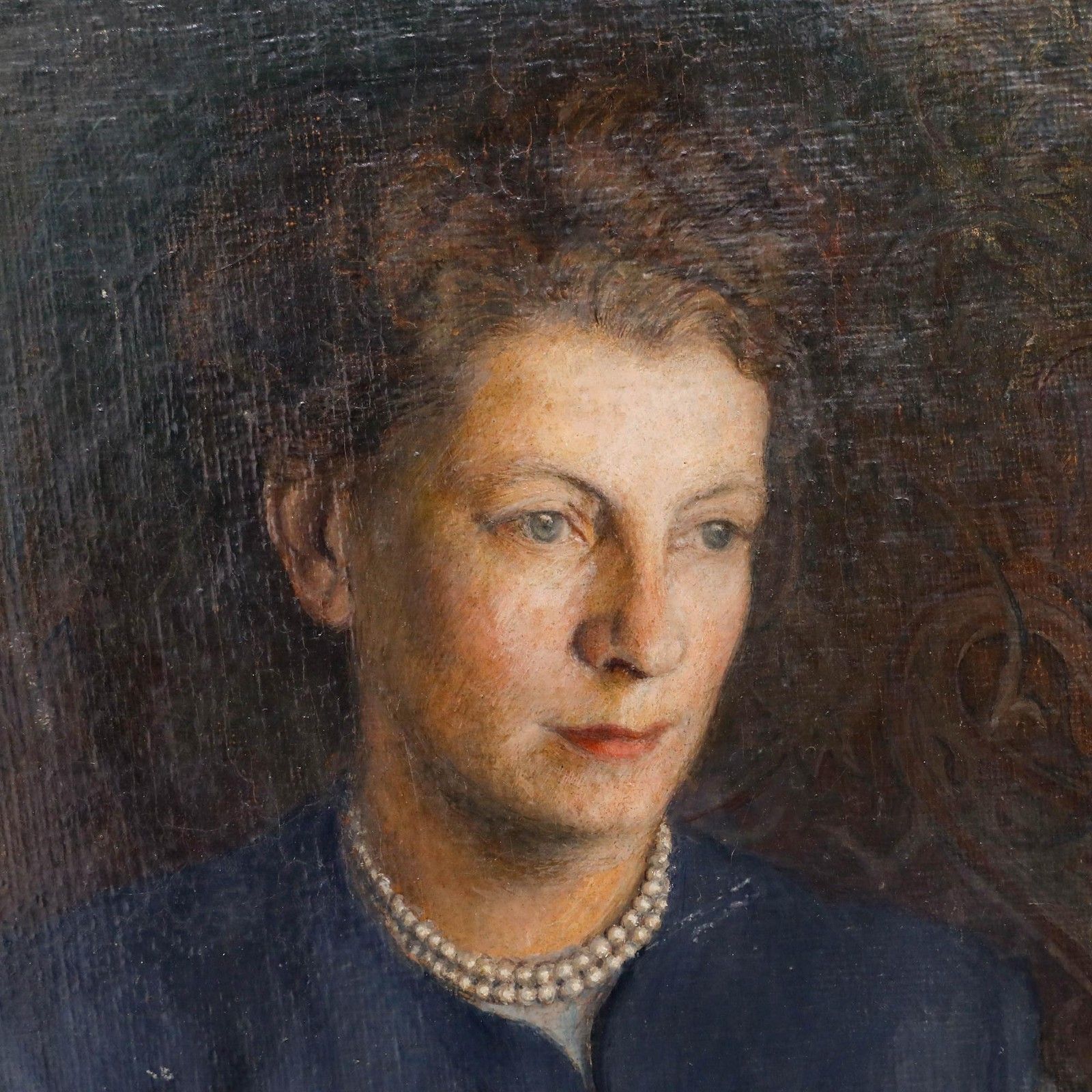 John Walton Rp (1925 2023) 1950 Oil, Lady In Blue photo Art