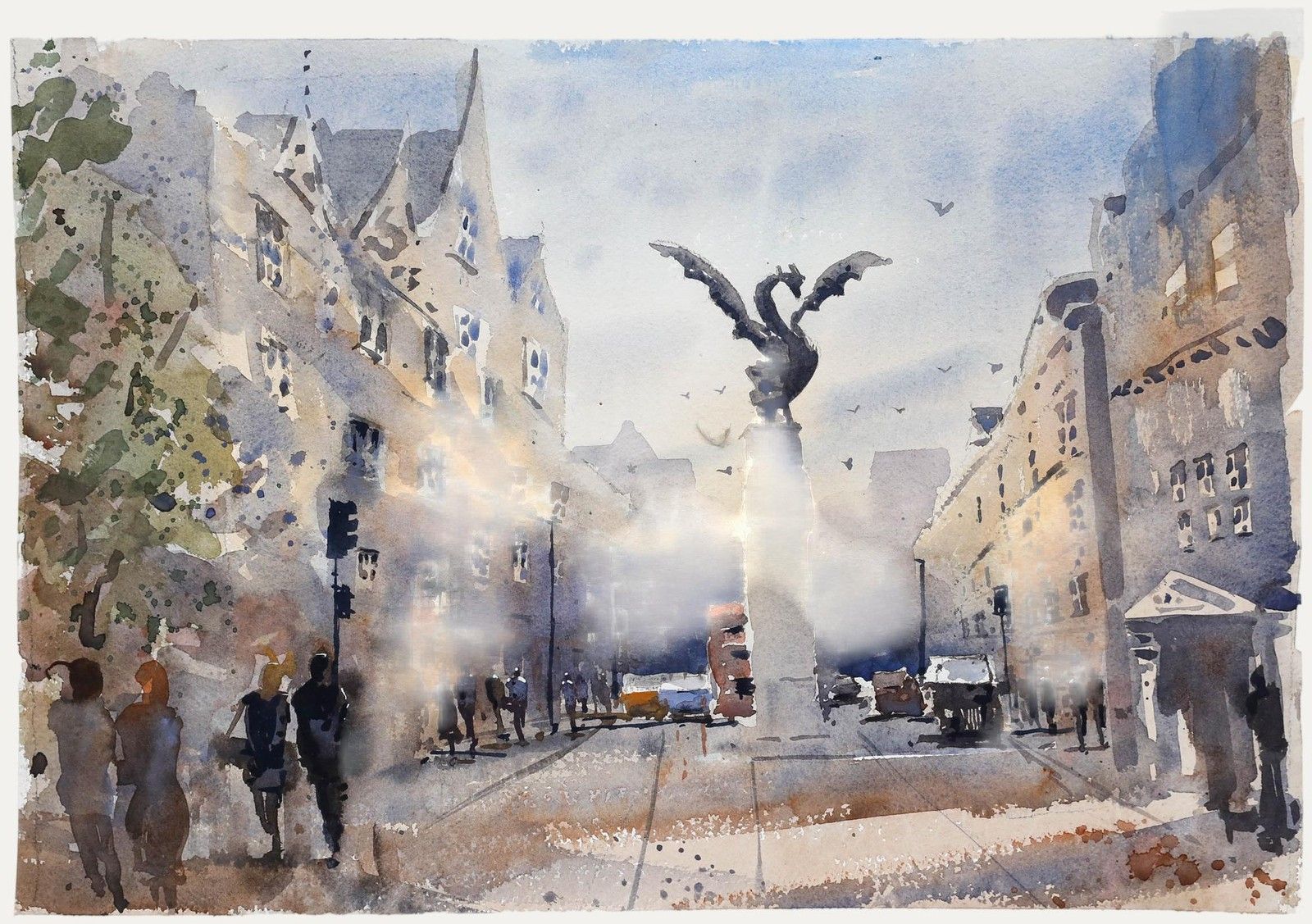 Daniel Nichols Contemporary Watercolour, Fleet Street, London