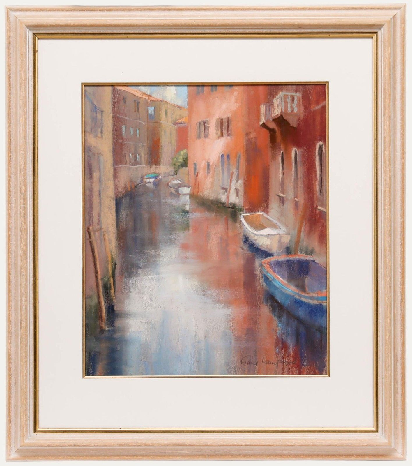 Jane Lampard Framed Contemporary Pastel, Side Canal, Dorsoduro